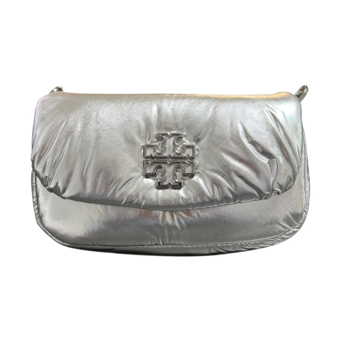 Bolsa crossbody Tory Burch britten met&aacute;lico plateado image number null
