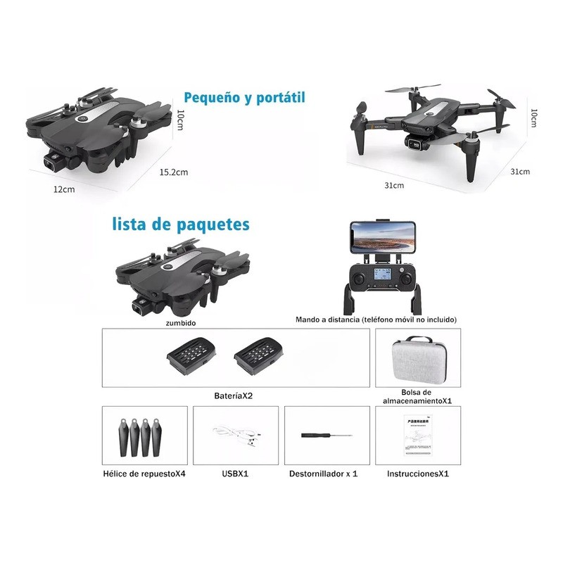 Drone Con C&aacute;mara Profesional 8k A Control Remoto Gps 5ghz Negro image number null