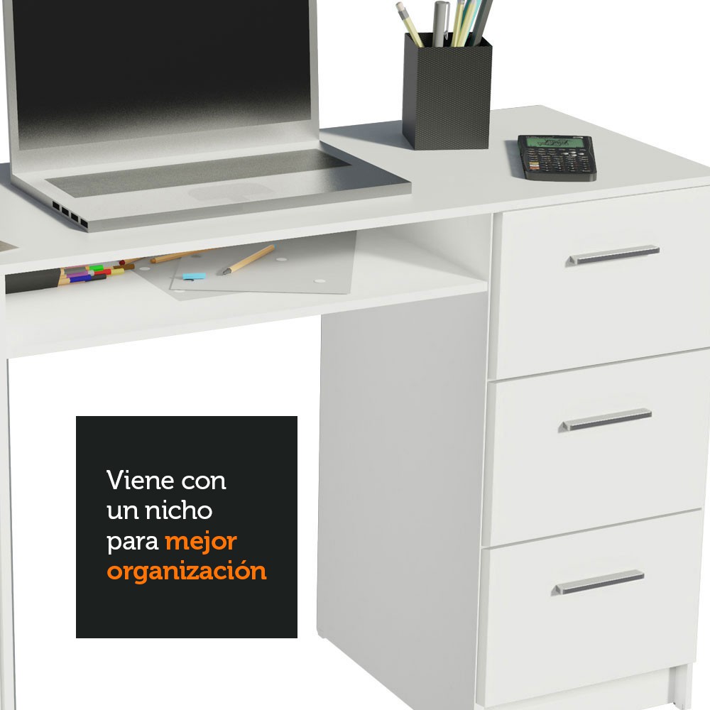 Escritorio para Computadora Madesa Hogar u Oficina Blanco 2 image number null