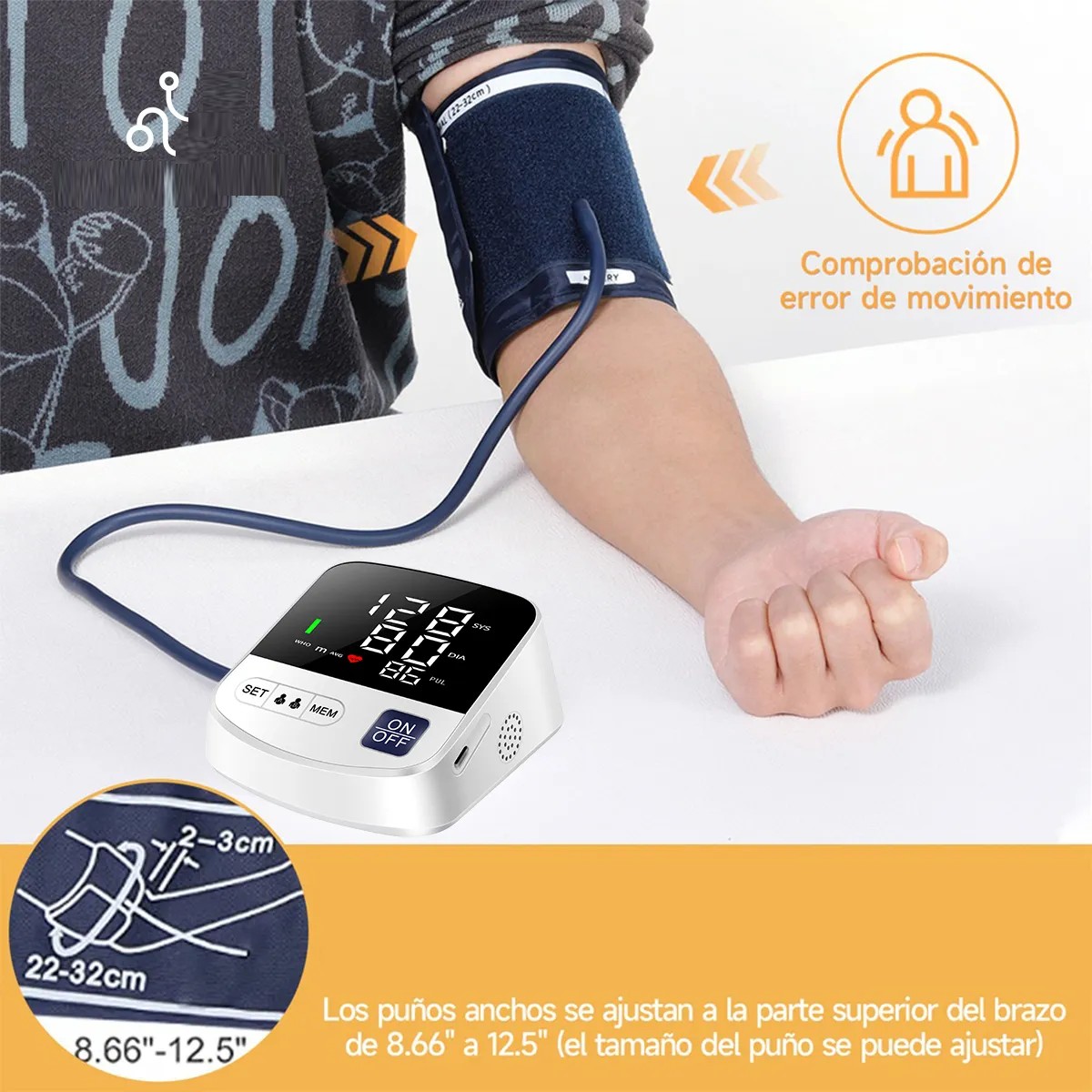 Aparato Checar La Presion Digital Arterial Con Brazo Blanco image number null