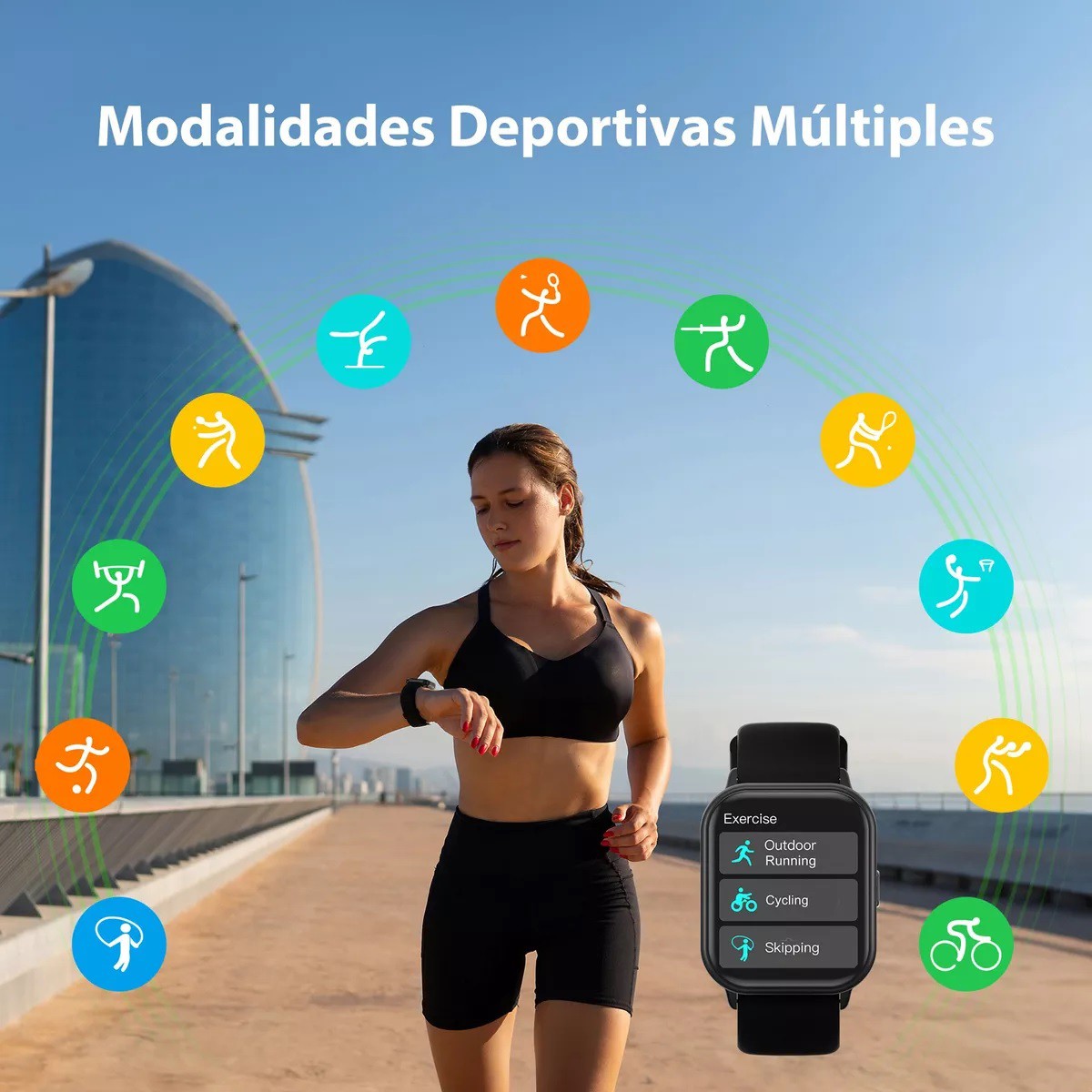 Reloj Inteligente Smartwatch Bluetooth Llamada Alexa Negro. image number null