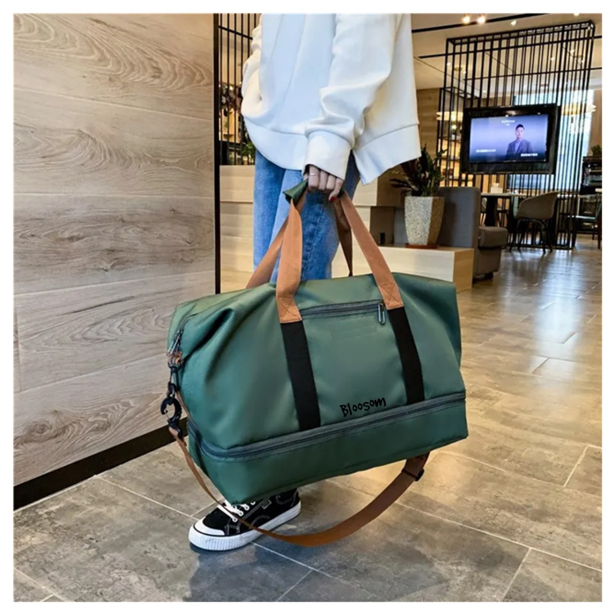 Maleta Deportiva Bolsa Gym Viaje Mochila Fitness Bag Army Green image number null