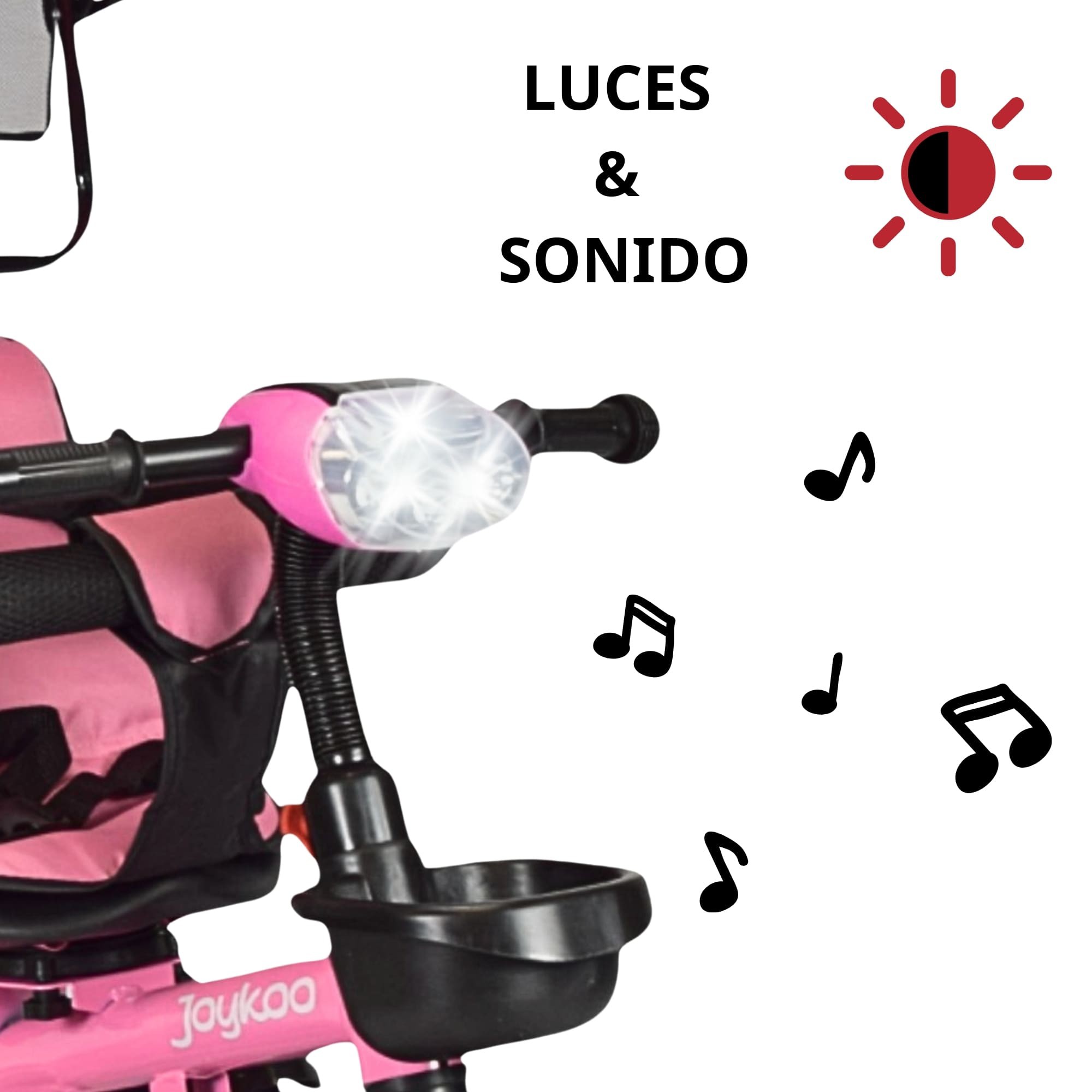 Triciclo para Ni&ntilde;os Evolutivo Asiento Giratorio 360 Luz Sonido - ROSA image number null