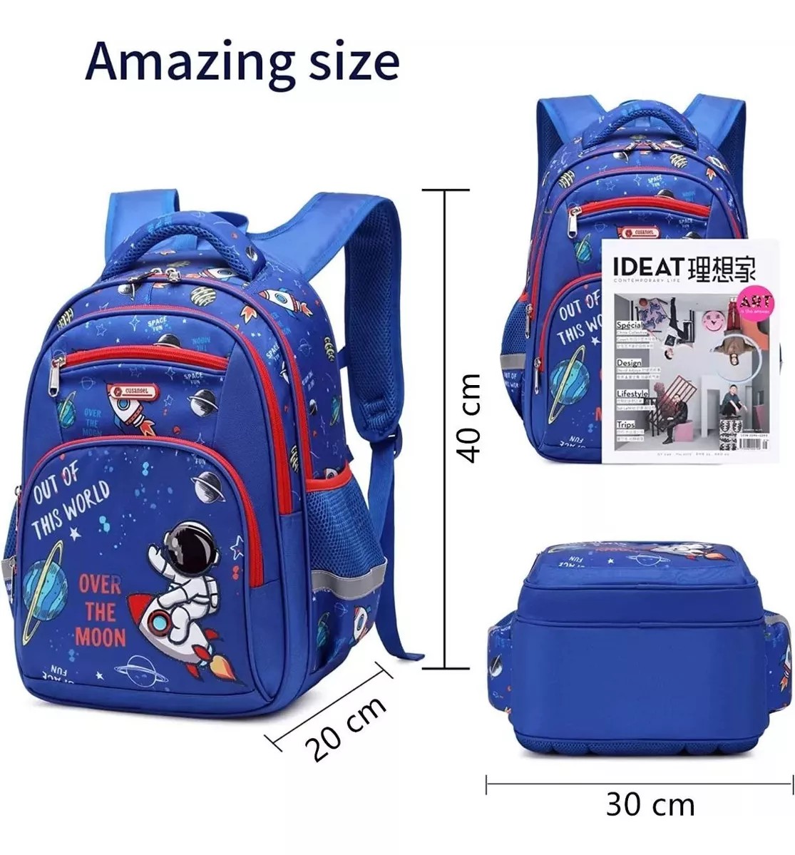 M Mochila escolar Pokachila Escolar 98653 color azul dise&ntilde;o astronauta image number null