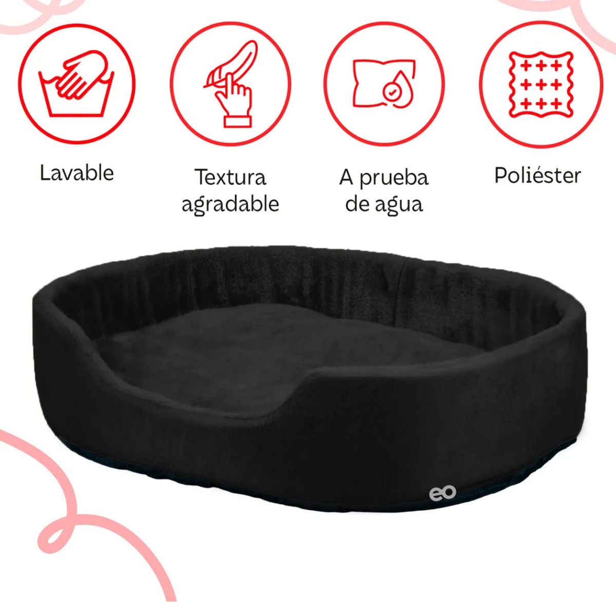 Cama Para Perro Mediana Afelpada Resistente C&oacute;moda Suave Gris Rectangular image number null