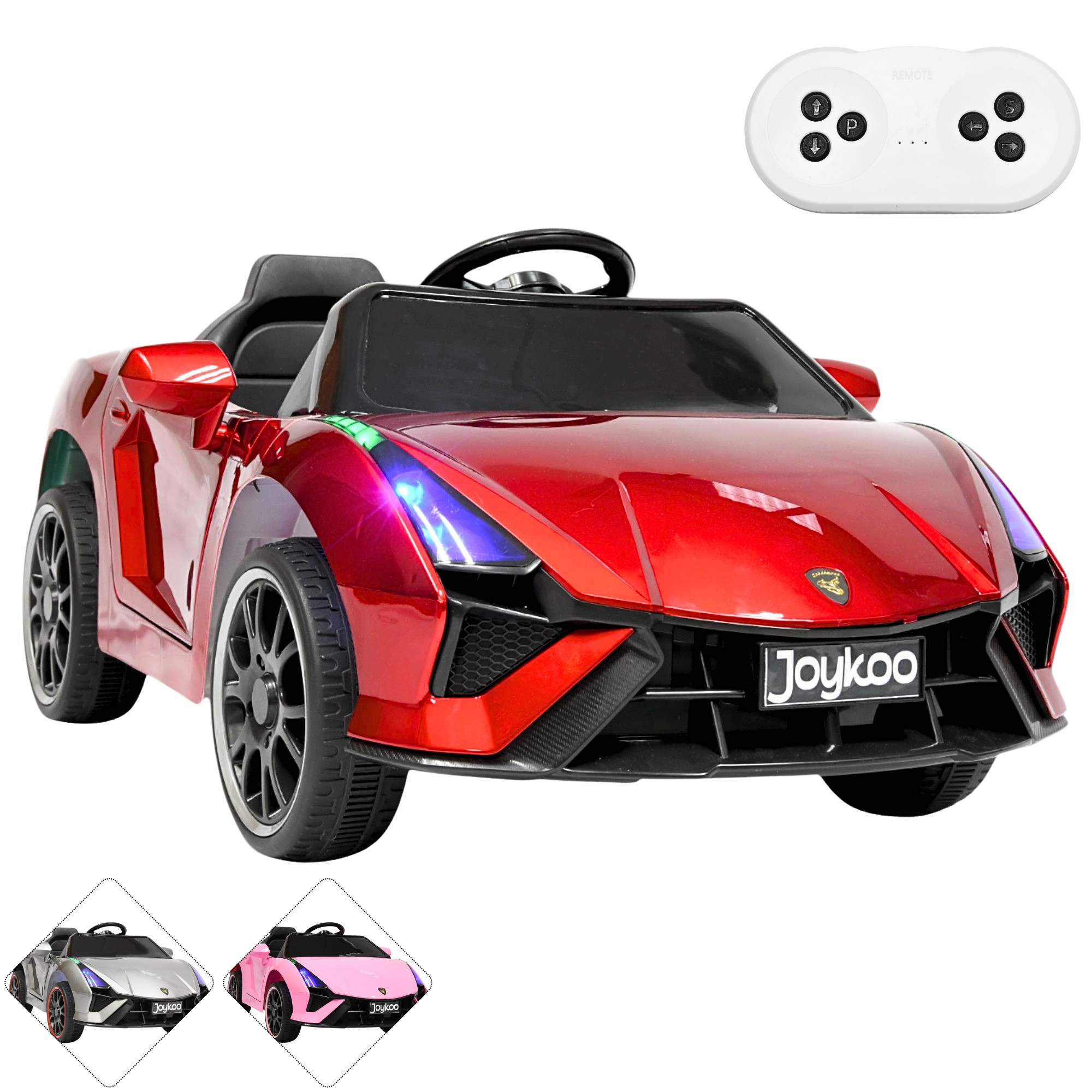 Montable Electrico para Ni&ntilde;os Carro Deportivo Bluetooth Luz Led Control Remoto 12v - Rojo image number null