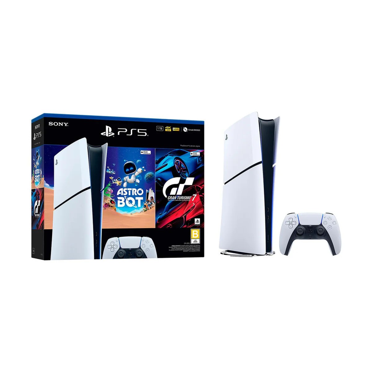 PlayStation 5 Edici&oacute;n Digital 825 GB Bundle Astro Bot + GT7 image number null
