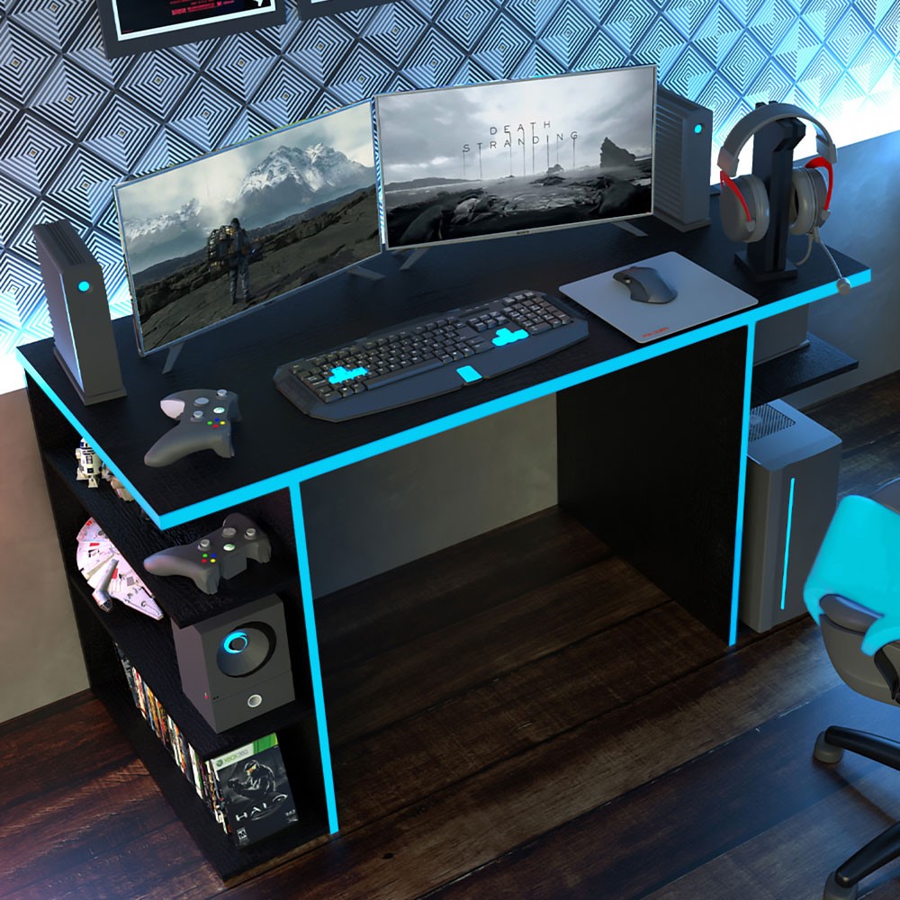 Madesa Escritorio Gamer Para Computador Negro/Azul image number null