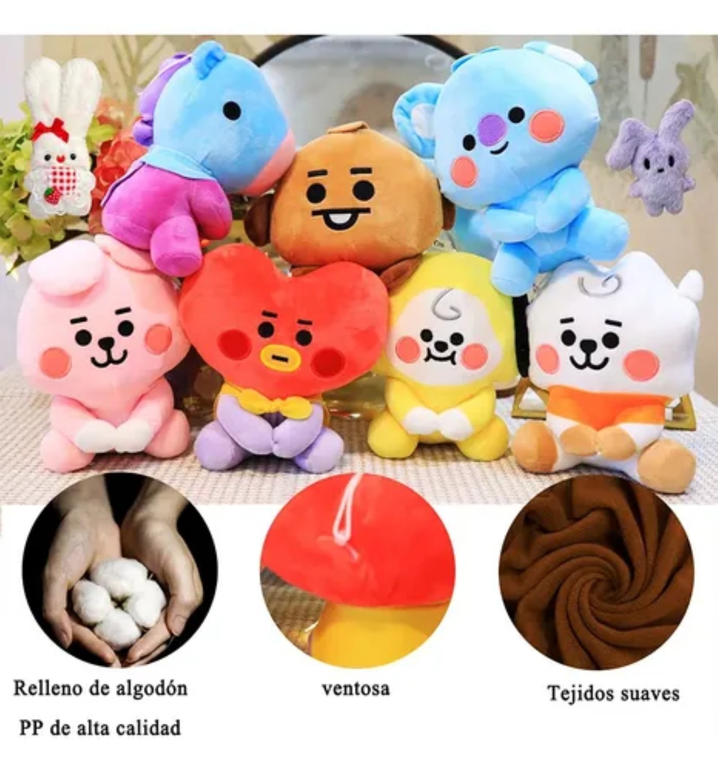 Kit 9pcs Peluche Mu&ntilde;ecos Colores image number null
