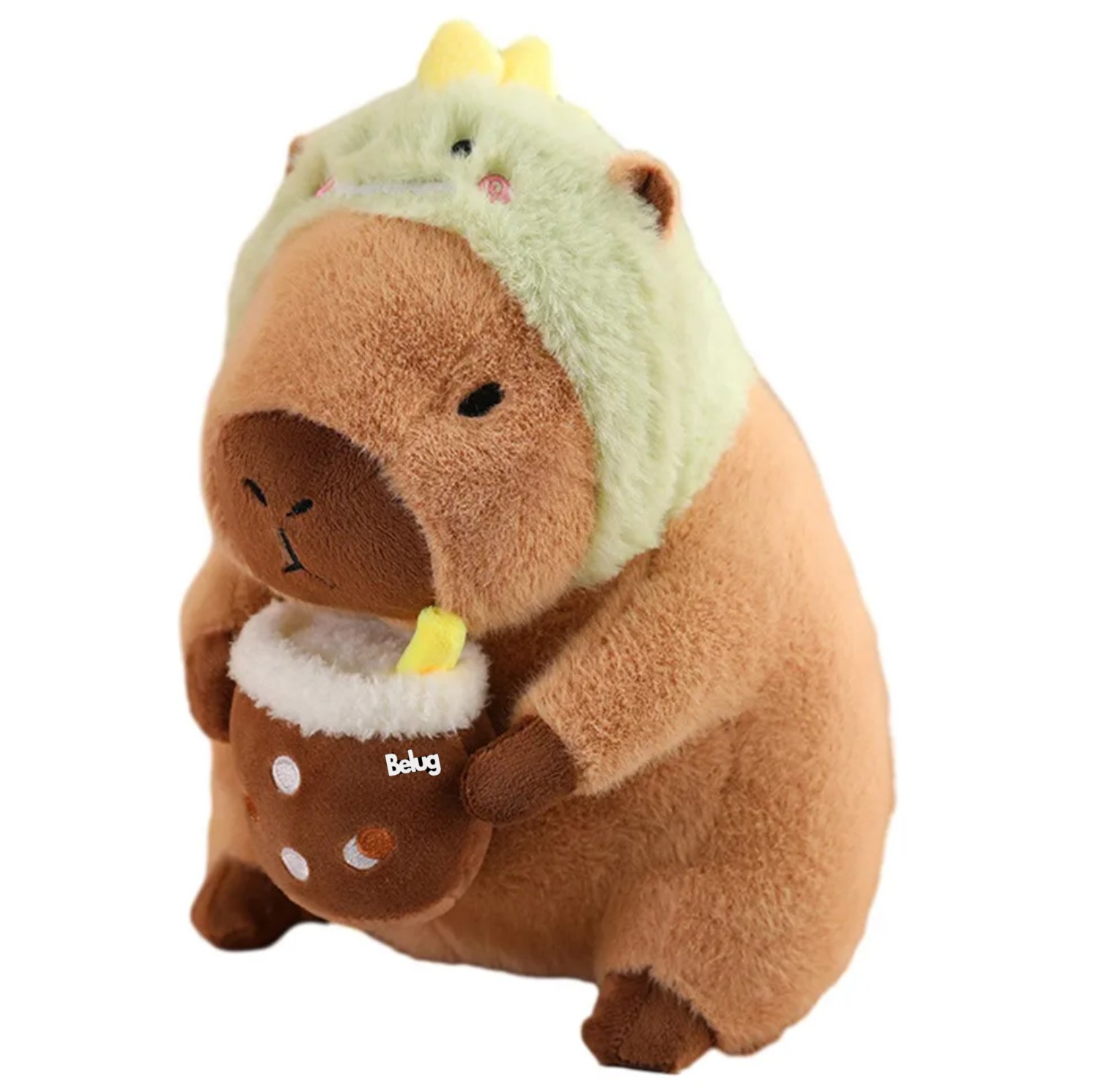 Peluche De Capibara Dinosaurio Cafe Verde image number null