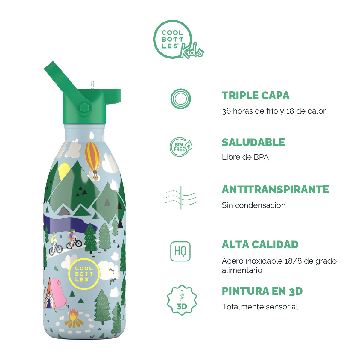 Cool Bottles Botella Termo Kids Outdoor Adventure 500 Ml image number null