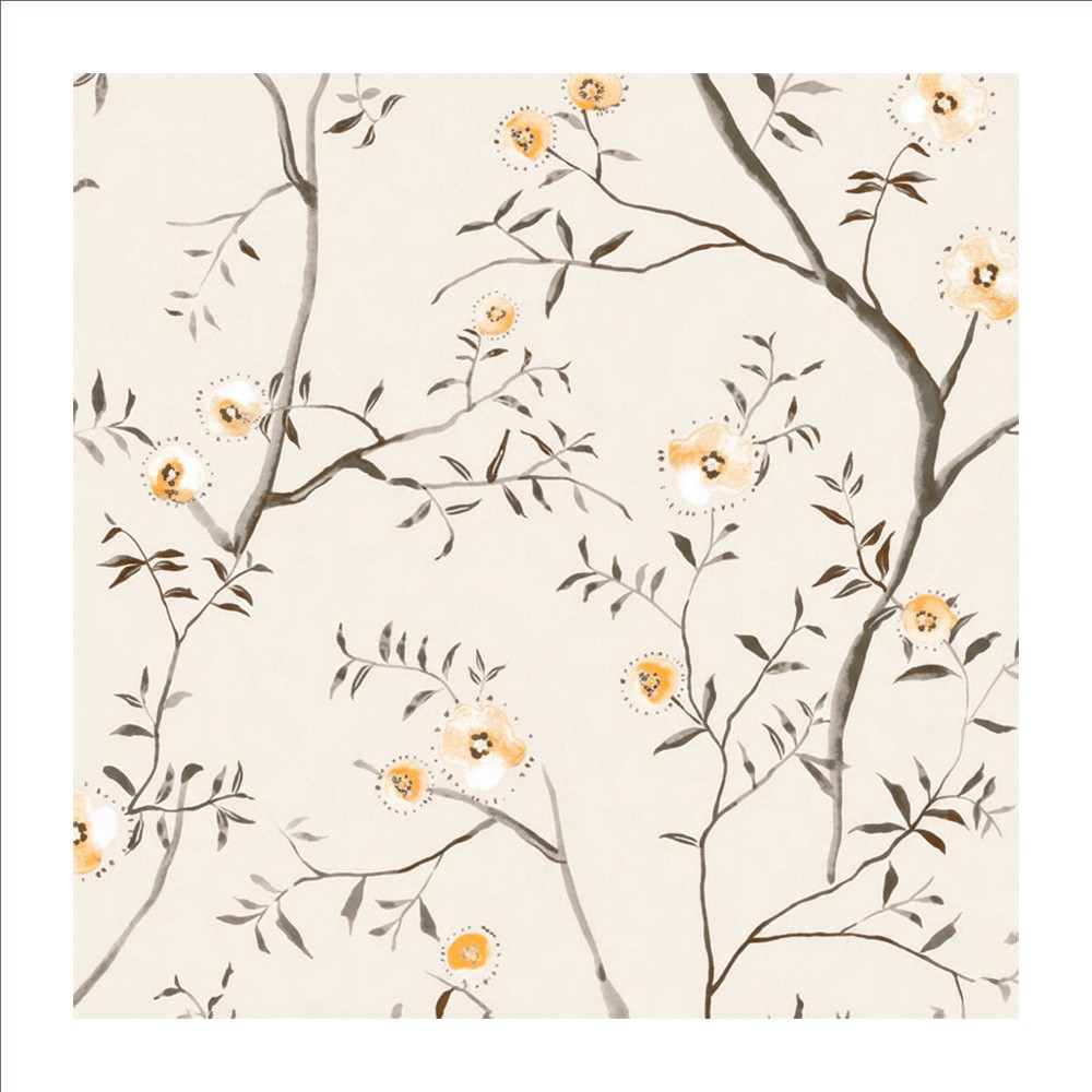 Ilios Innova | Papel Tapiz Decorativo Motivo Floral y Fondo Beige, Rollo de 10m x 1.06m, Renovaci&oacute;n de Paredes y Muebles image number null