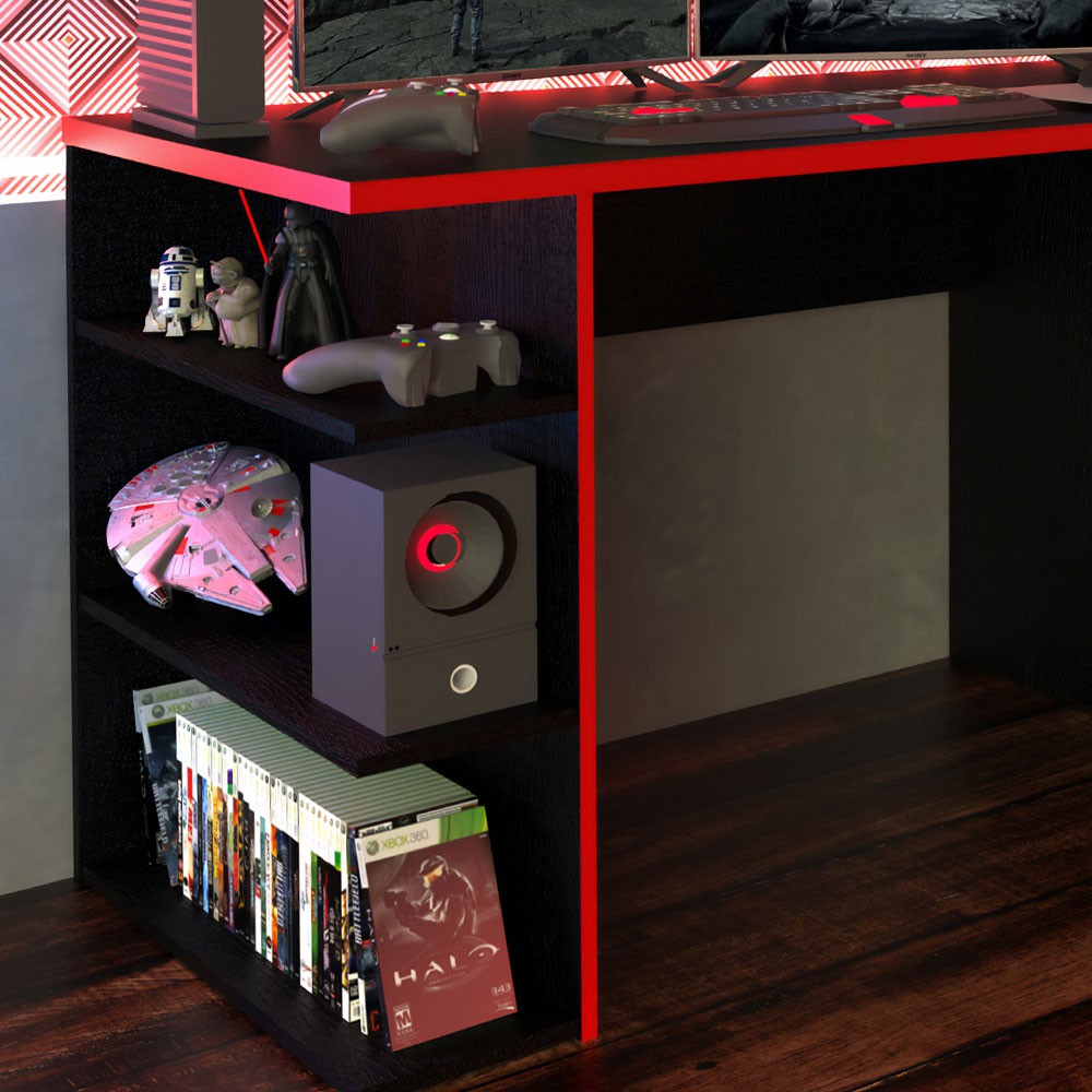 Madesa Escritorio Gamer Para Computador Negro/Rojo 1 image number null
