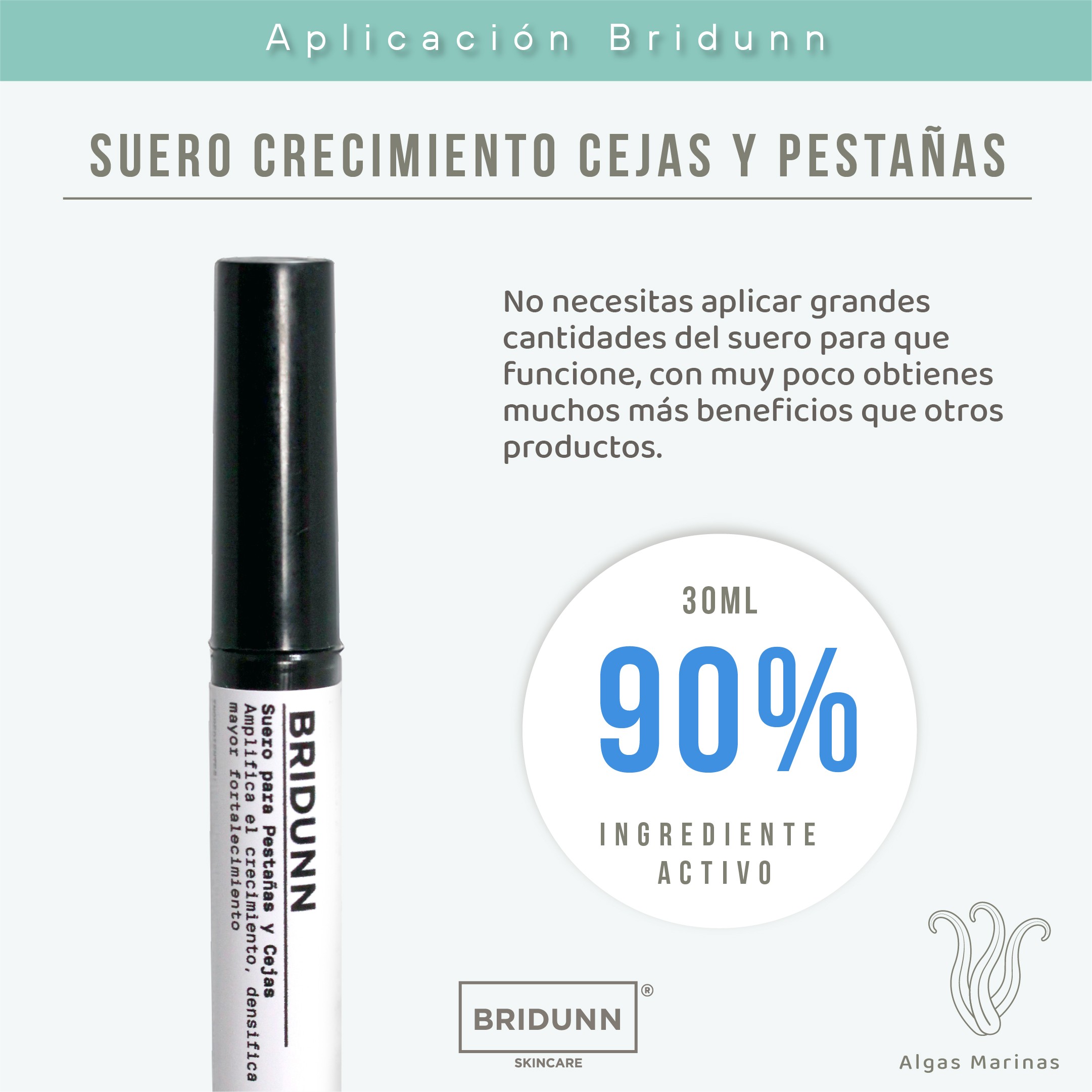 Kit Suero y Boost para Cejas y Pesta&ntilde;as BRIDUNN | Crecimiento Fuerte y Natural con Extractos Bot&aacute;nicos y Marinos image number null