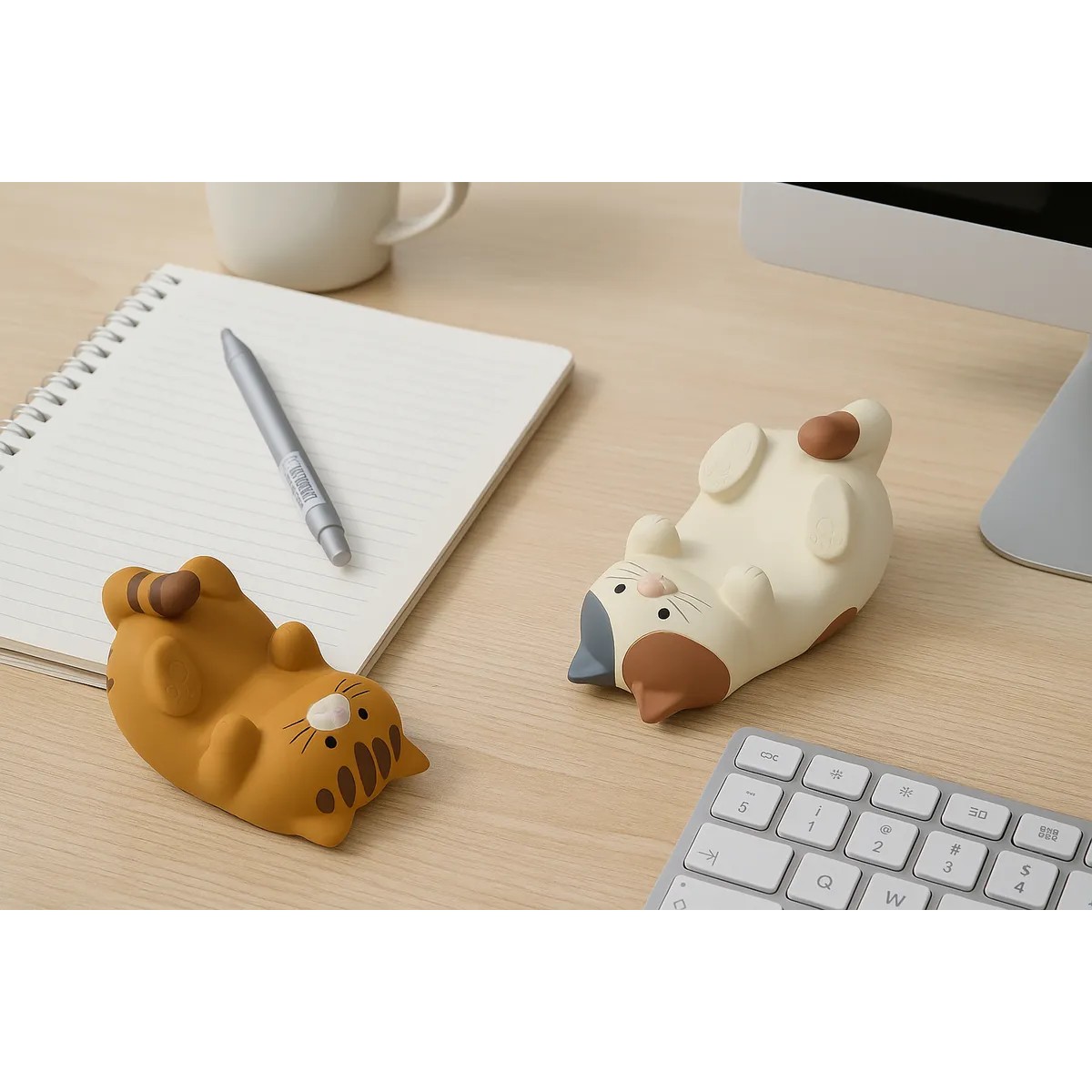 Soporte Para Celular De Gatito Base Adorable Y Funcional Cafe image number null