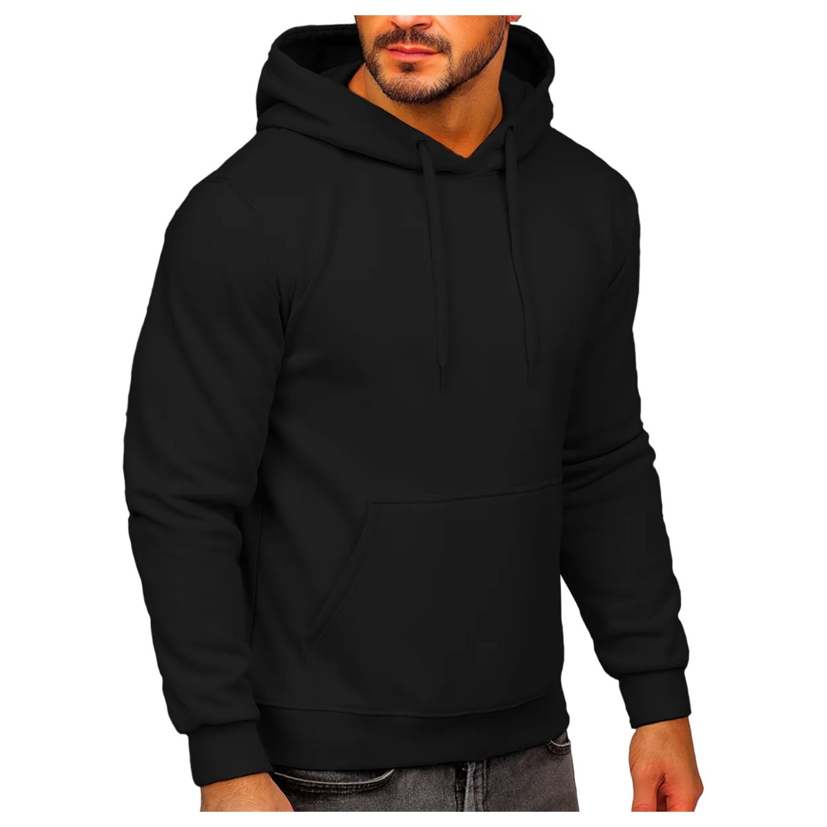 Sudadera Hombre Con Capucha Deportiva Negro Talla: Extra grande image number null