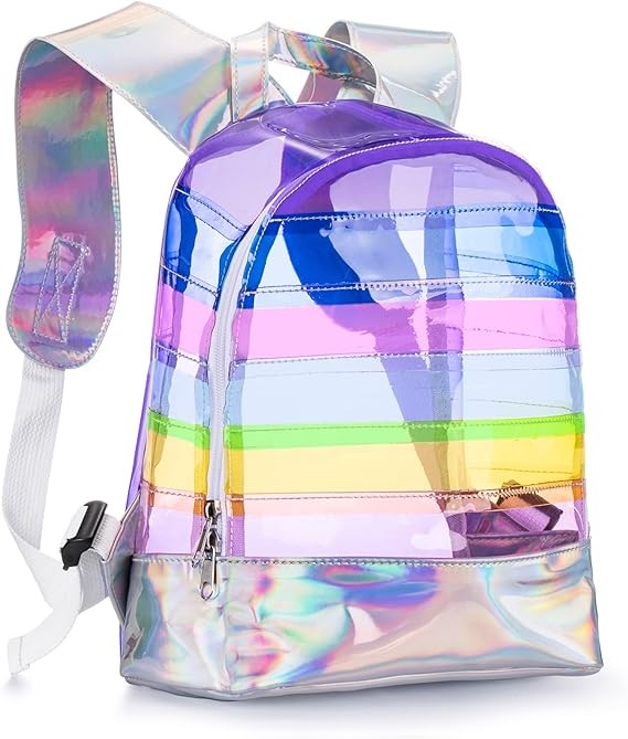A Mochila Peque&ntilde;a Transparente Multicolor Para Ni&ntilde;as. image number null