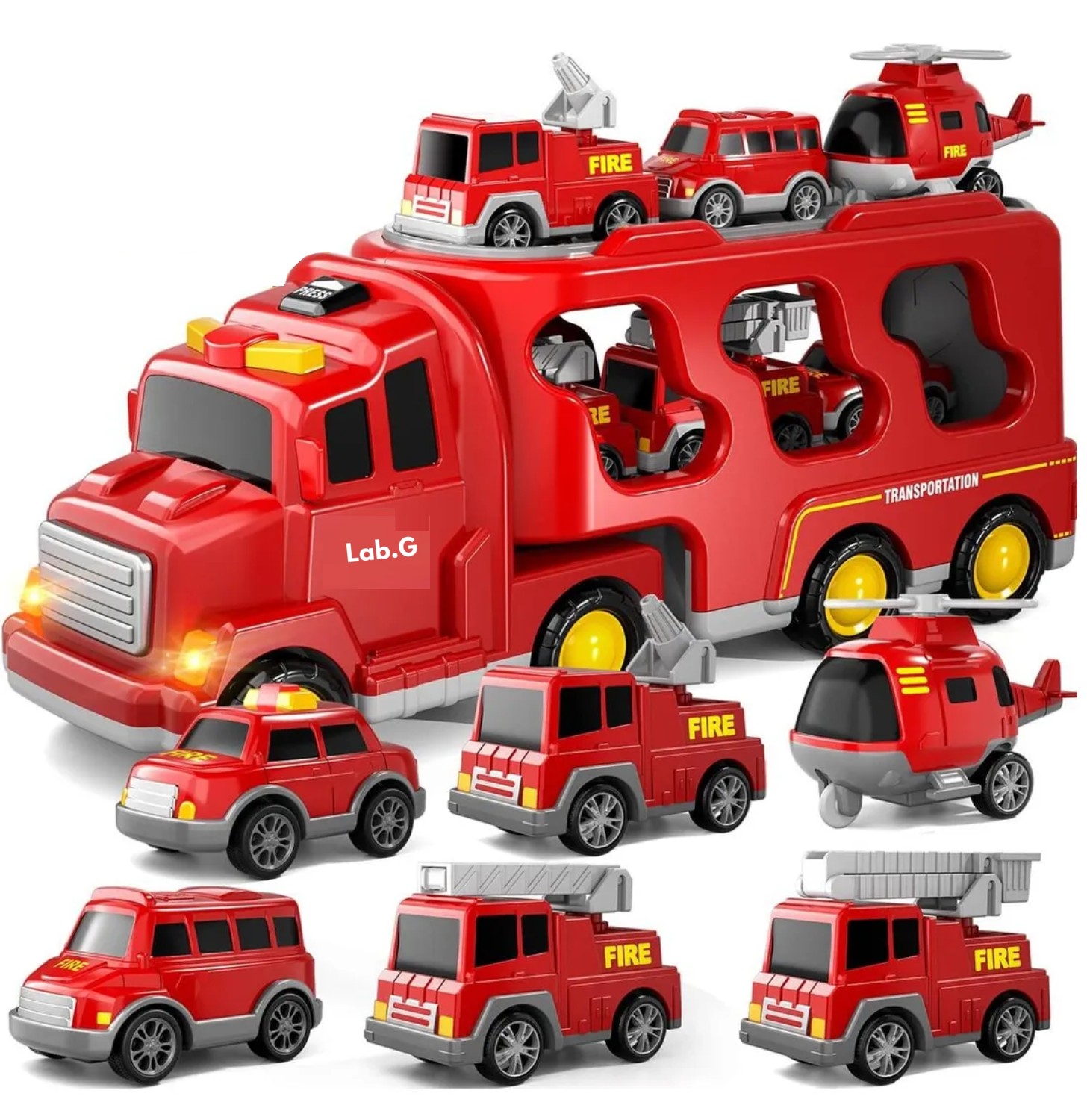 Carros De Ingenier&iacute;a 7pz rojo image number null