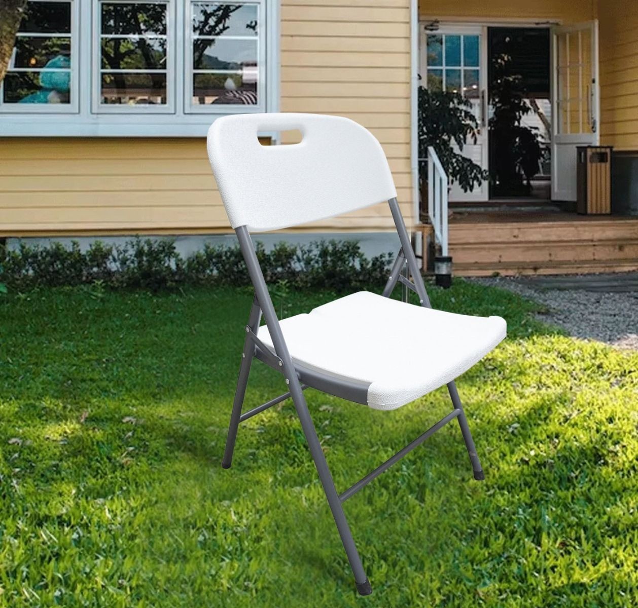 Silla Plegable Reforzada Blanca para Eventos, Hogar y Jard&iacute;n image number null