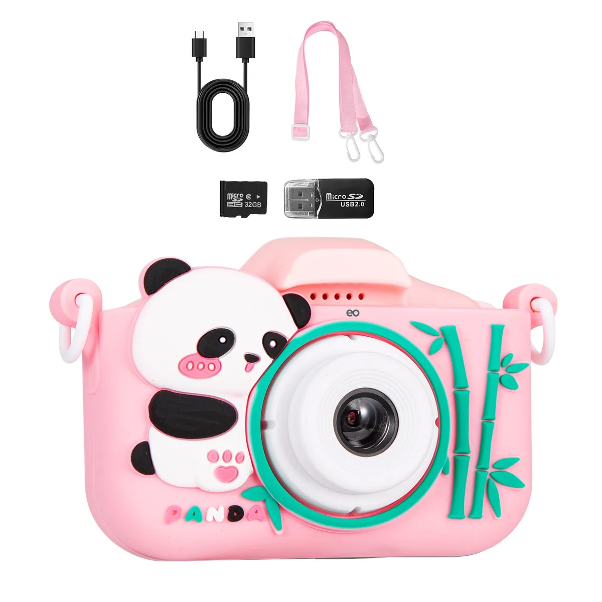 C&aacute;mara Digital Para Ni&ntilde;os Hd De Doble Lente 1080p+32gb Rojo image number null