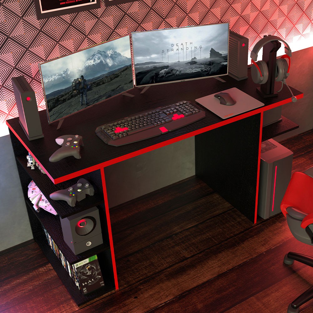 Madesa Escritorio Gamer Para Computador Negro/Rojo 1 image number null