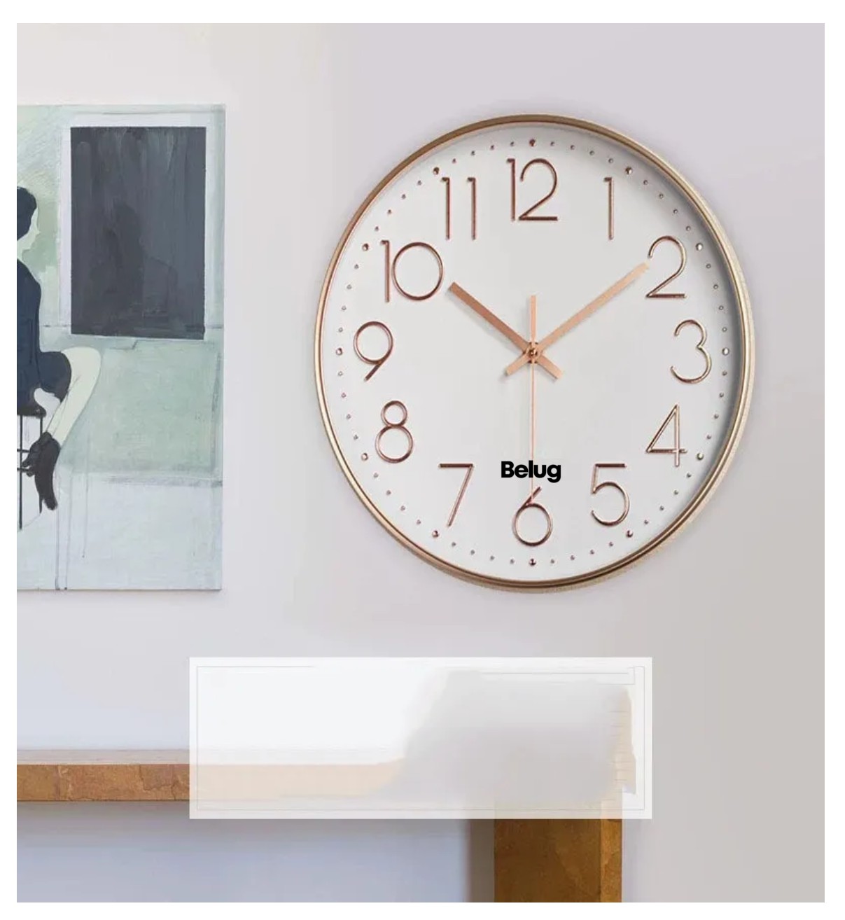 Reloj De Pared Silencioso De Dise&ntilde;o Moderno De 12 Pulgadas Belug image number null