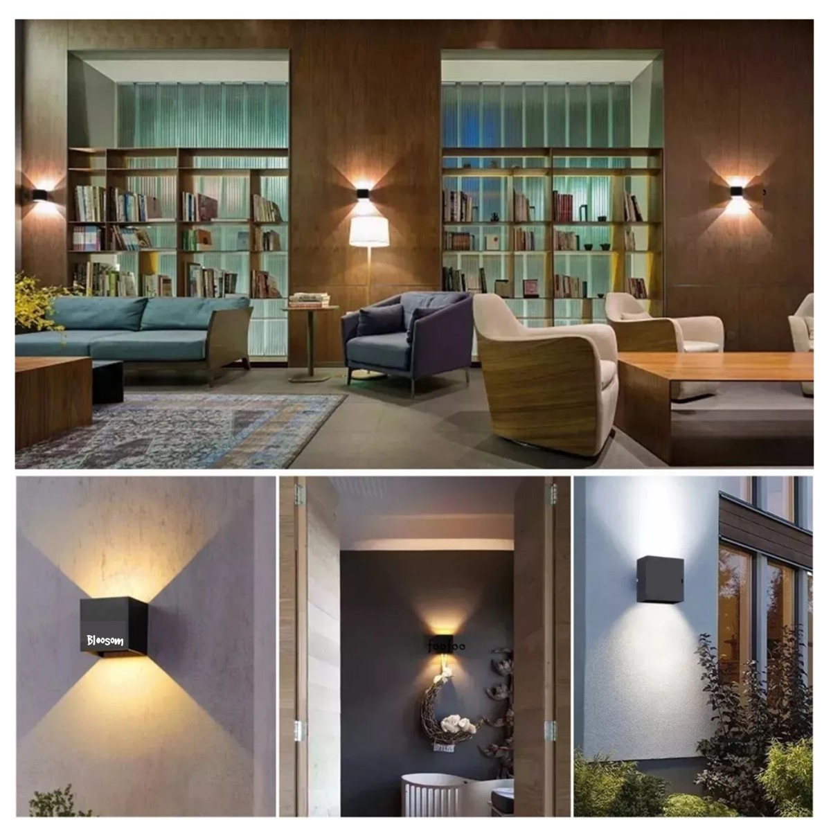 L&aacute;mpara De Pared Led De 12w Foco Flotante Moderno Negro+Calida Luz Amarilla image number null