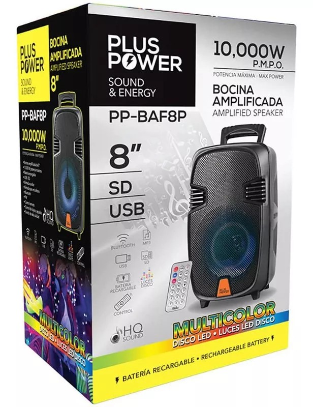 Sistema Karaoke 8 Pulgadas Pp-baf8p Plus Power Bluetooth. image number null