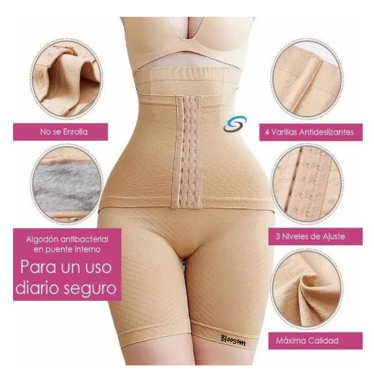 Panty Faja Short Reductora Moldeadora Doble Compresi&oacute;n Negro S image number null
