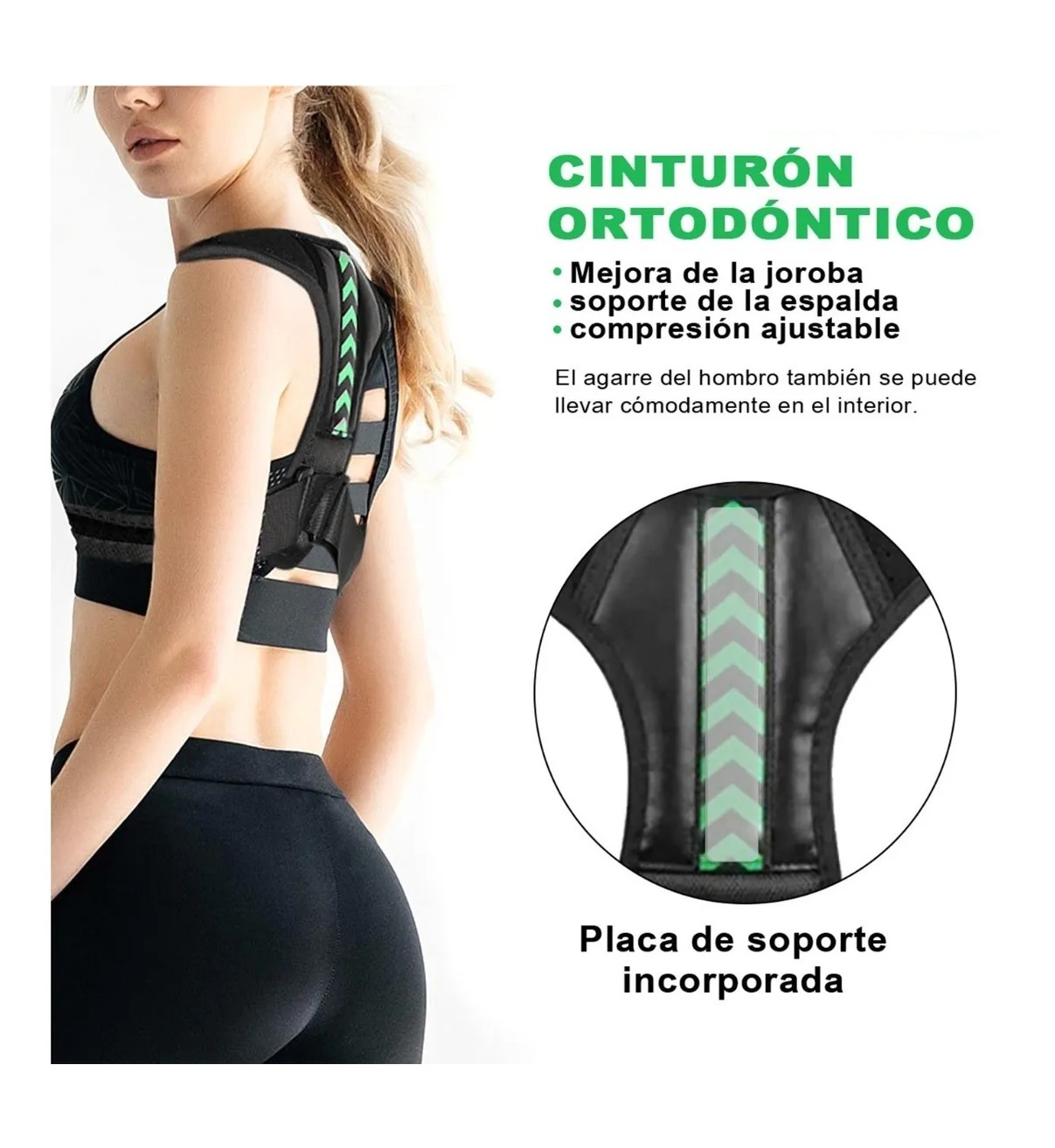 Corrector Postura Espalda Para Hombre Y Mujer Ajustable Faja S Negro Malubero image number null