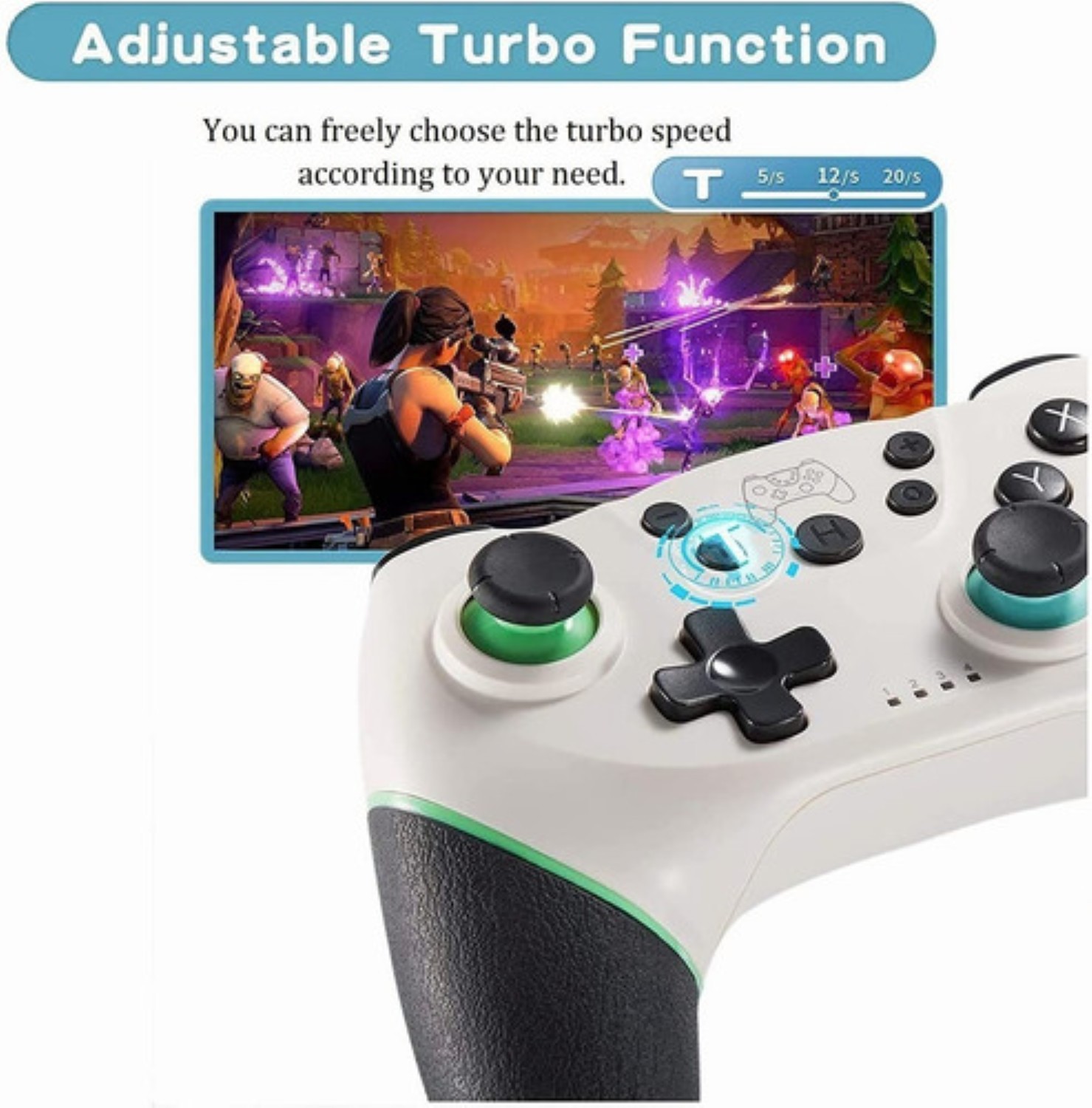 Control Inal&aacute;mbrico Para Nintendo Switch Blanco Con Negro image number null