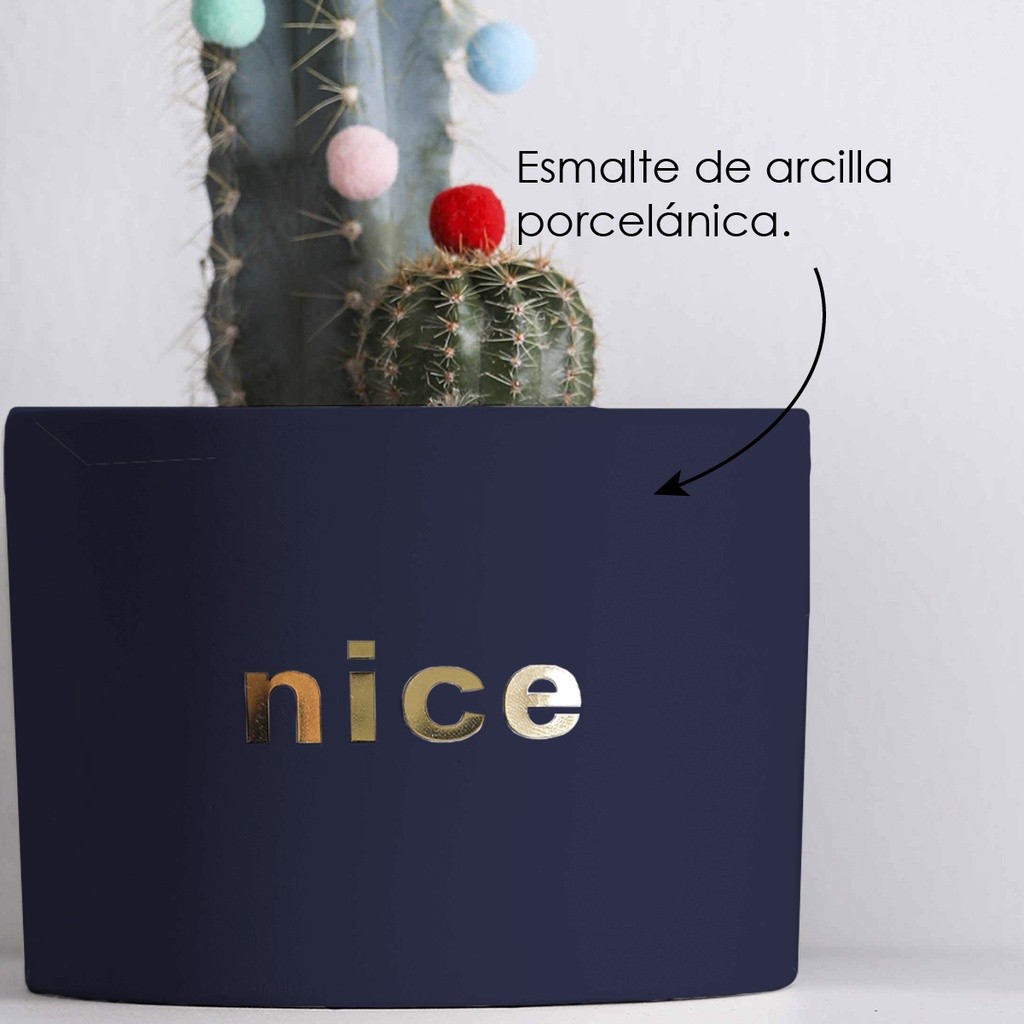 Ilios Innova Macetero con Soporte de Hierro Elegante maceta de porcelana decorativa 17 cm de di&aacute;metro image number null