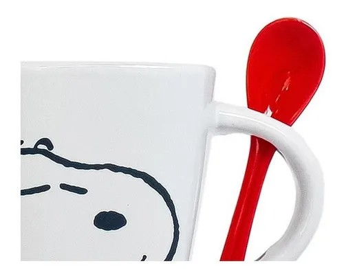 Taza Para Cafe C/cuchara Snoopy Peanuts Ceramica 440ml image number null