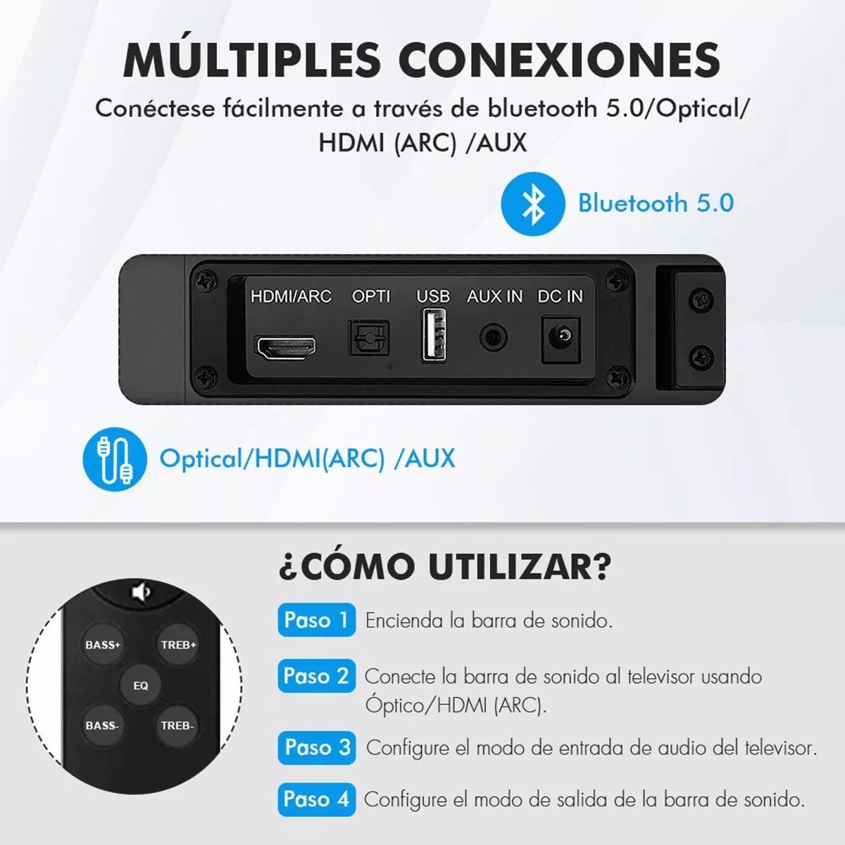 Barra De Sonido Bocinas Bluetooth Para Tv Home Theater. image number null