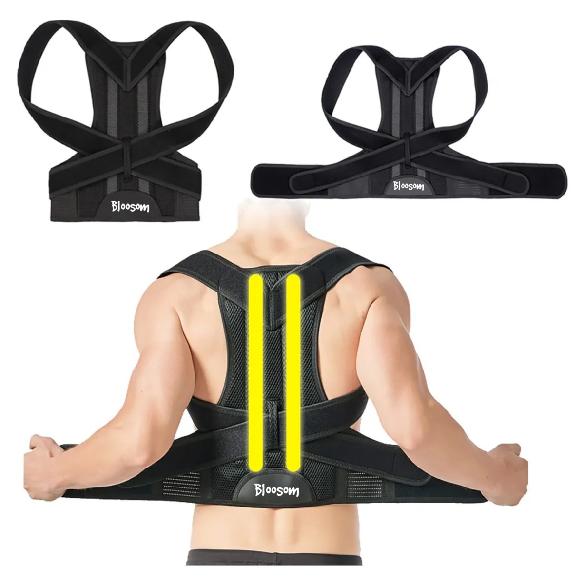 Corrector Postura Espalda Para Hombre Y Mujer Ajustable Faja Talla M Negro image number null