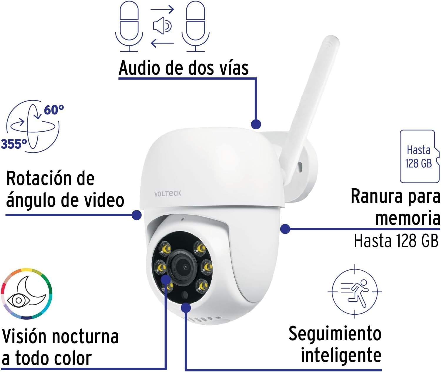 C&aacute;mara WiFi Robotizada Tipo Domo 3MP, Volteck CTV-31W image number null