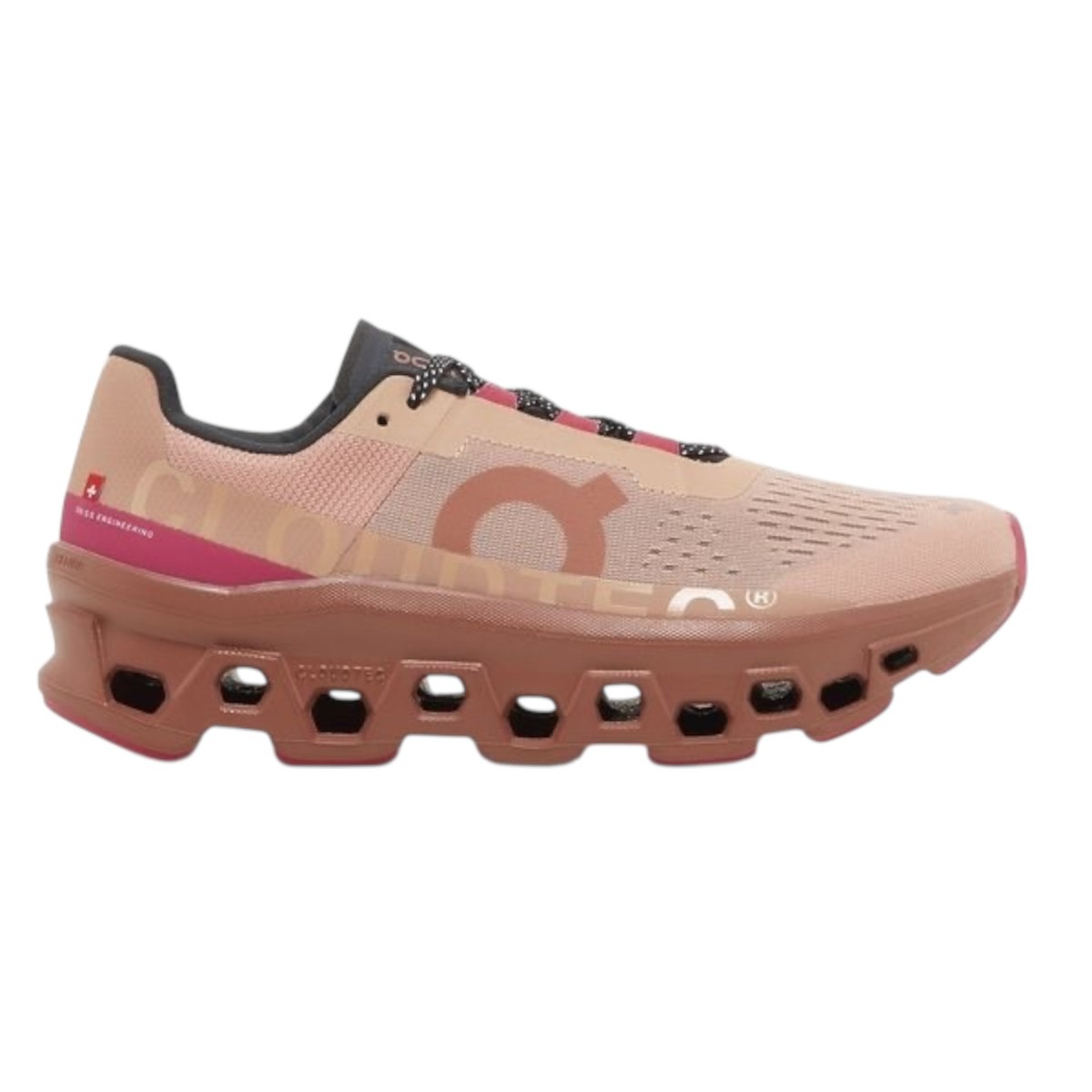 Tenis On Cloud Cloudmonster para mujer color rosa con suela de goma rosa image number null