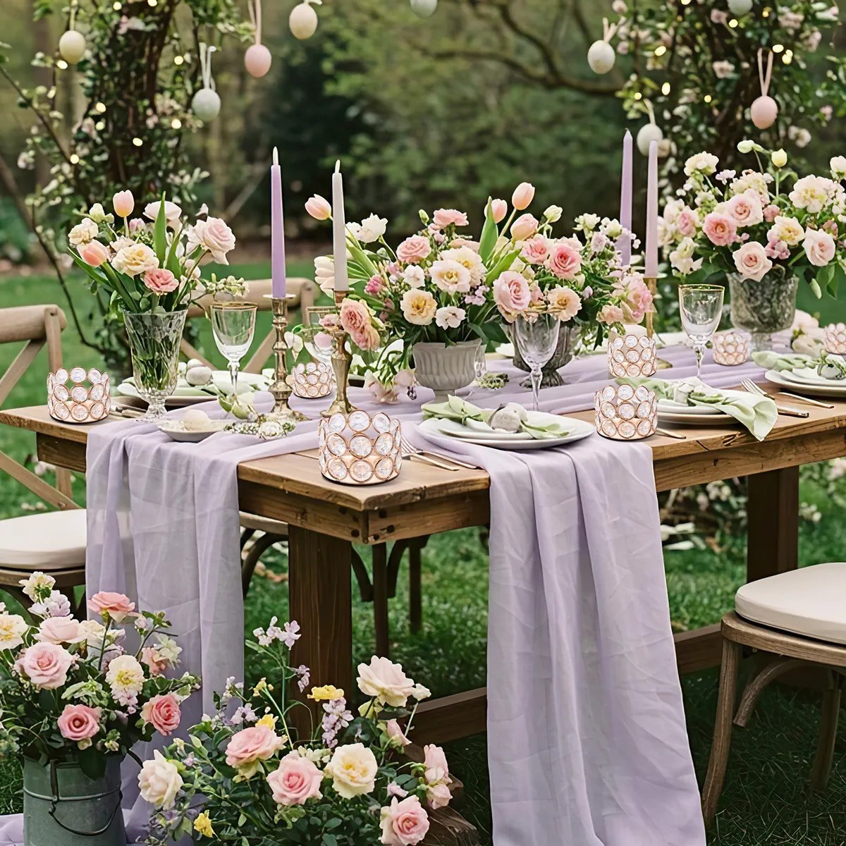 8pc Candelabros Portavelas Fiesta Cristal Dorado image number null