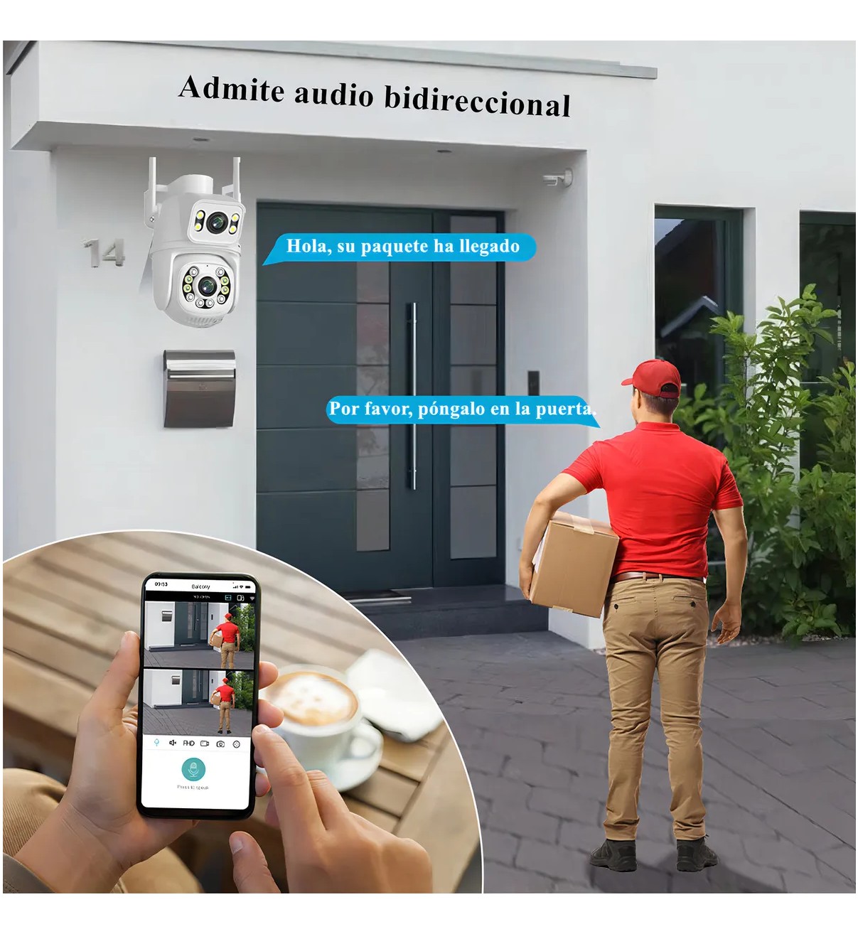 C&aacute;mara Seguridad Malubero Doble Lente 4K 8MP, Visi&oacute;n Nocturna Color, Impermeable IP66, Seguimiento Autom&aacute;tico image number null