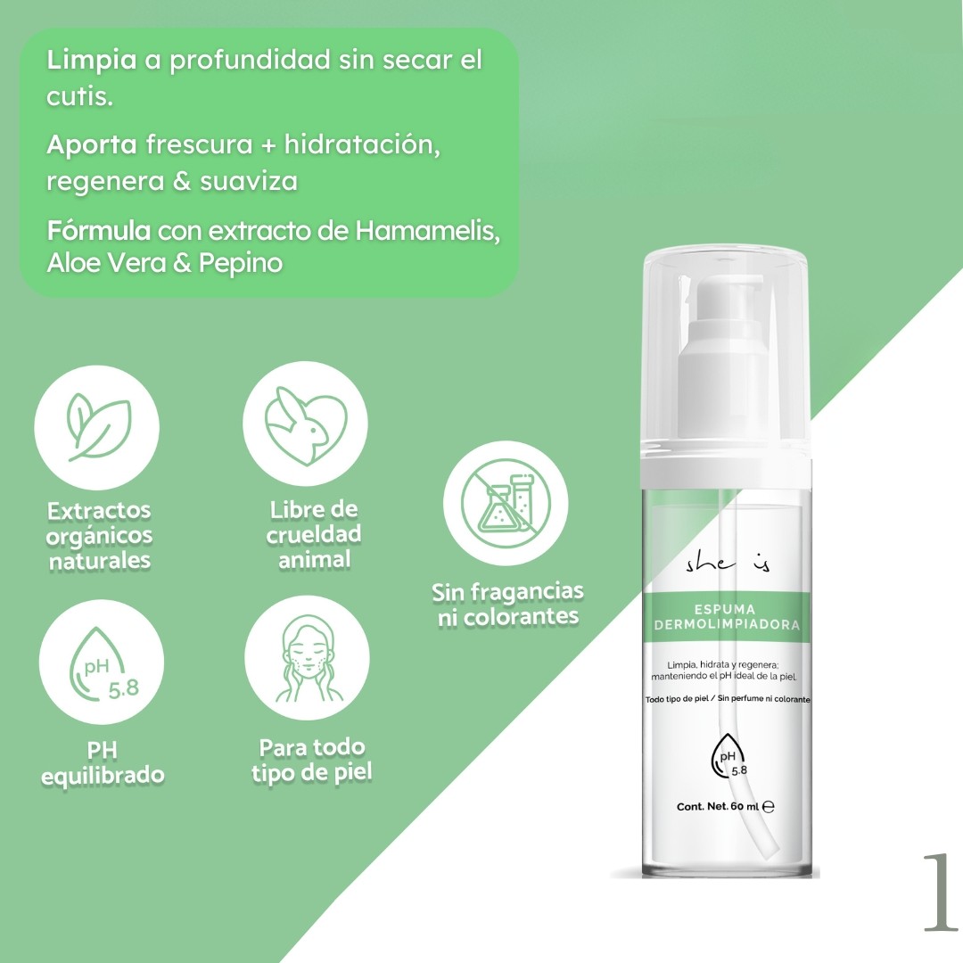 Mini Set Facial Restaurador Piel Seca She is skincare image number null