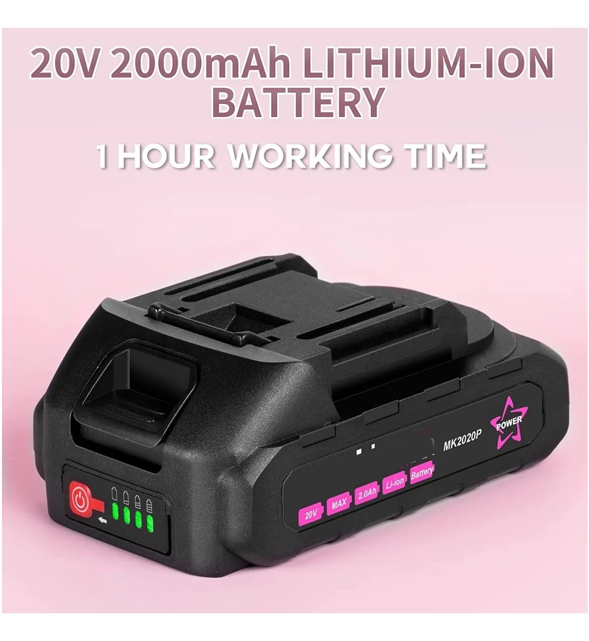 Pistola De Silicon Inalambrica Belug 100w/11mm Con 32 Barras Rosa image number null