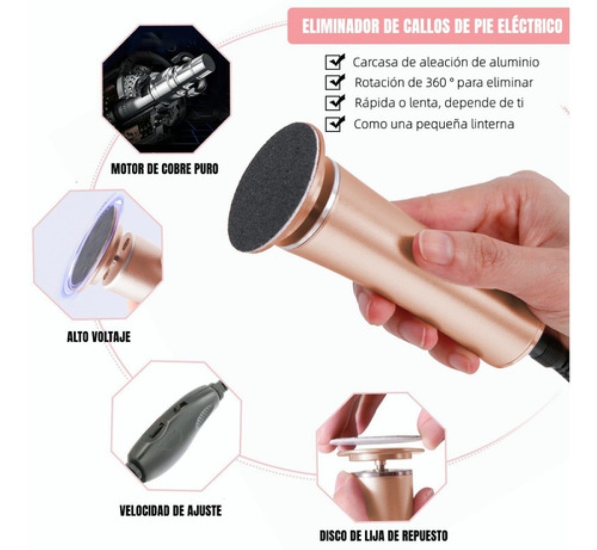 M&aacute;quinas Exfoliadoras Removedor De Callos Lima Para Pies Gold image number null