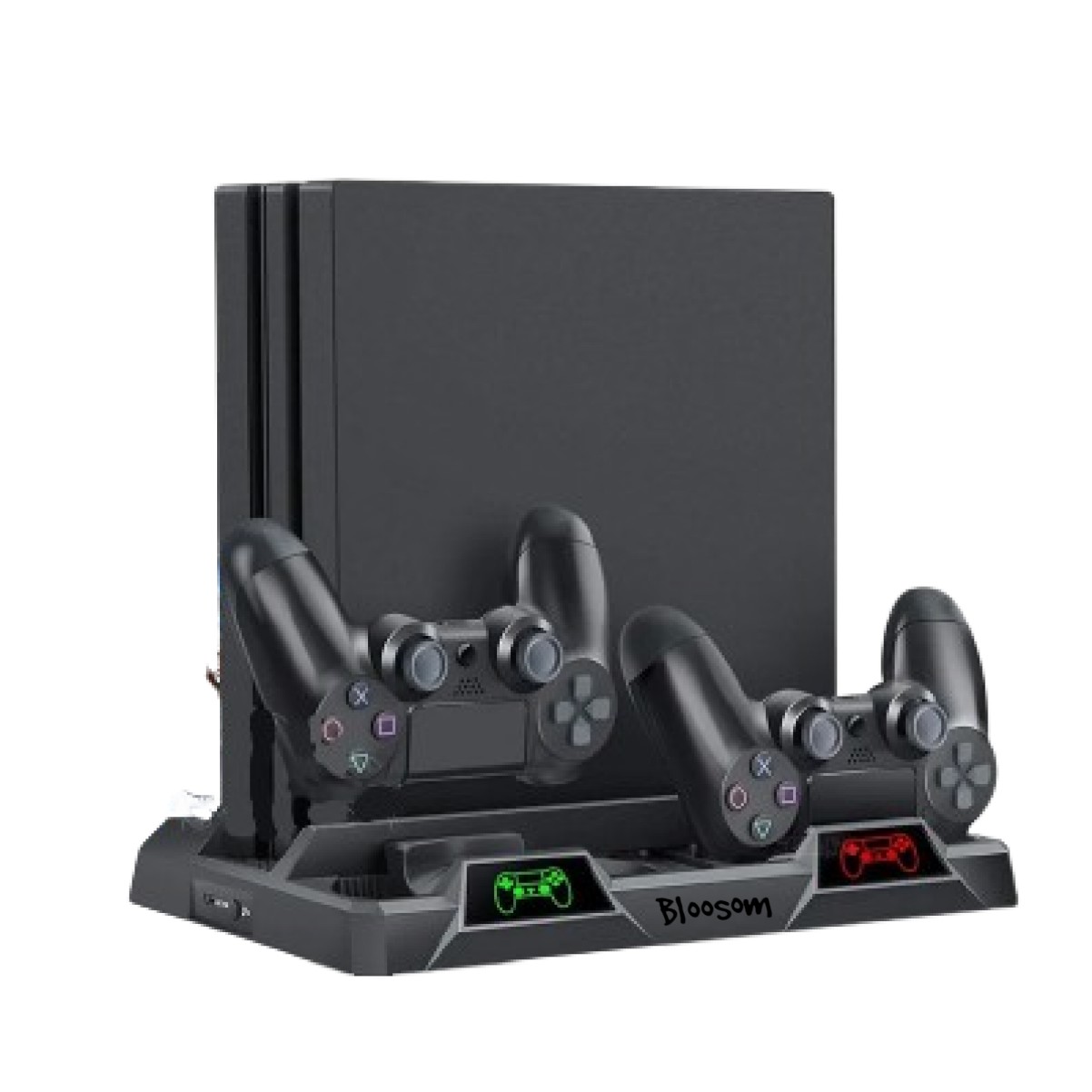 Base Vertical Enfriadora Cargador Controles Ps4 Slim Y Pro Negro image number null