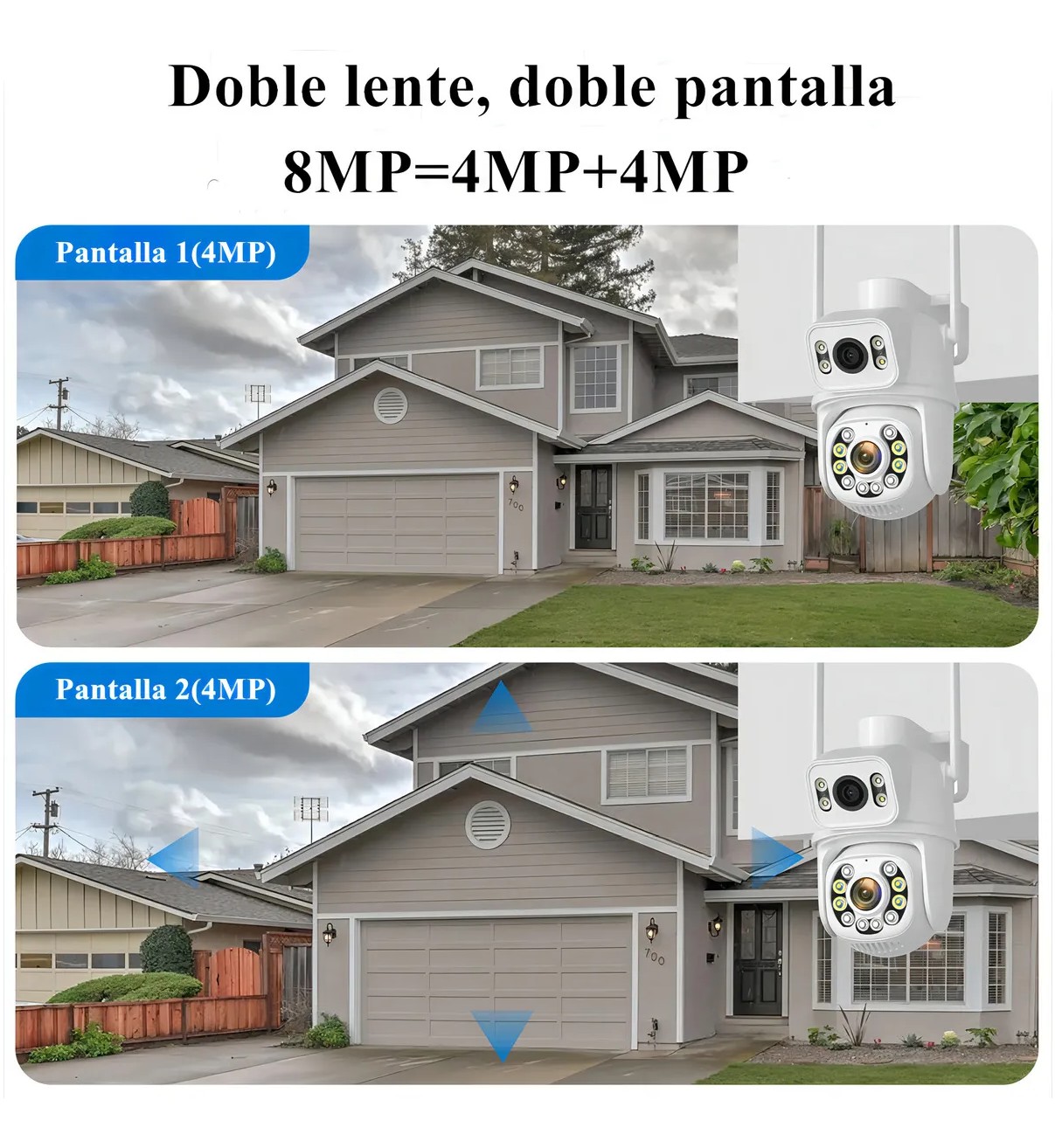C&aacute;mara Seguridad Malubero Doble Lente 4K 8MP, Visi&oacute;n Nocturna Color, Impermeable IP66, Seguimiento Autom&aacute;tico image number null