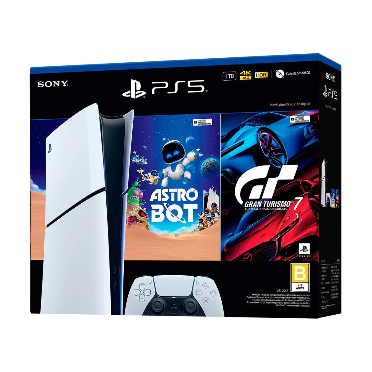 PlayStation 5 Edici&oacute;n Digital 825 GB Bundle Astro Bot + GT7 image number null