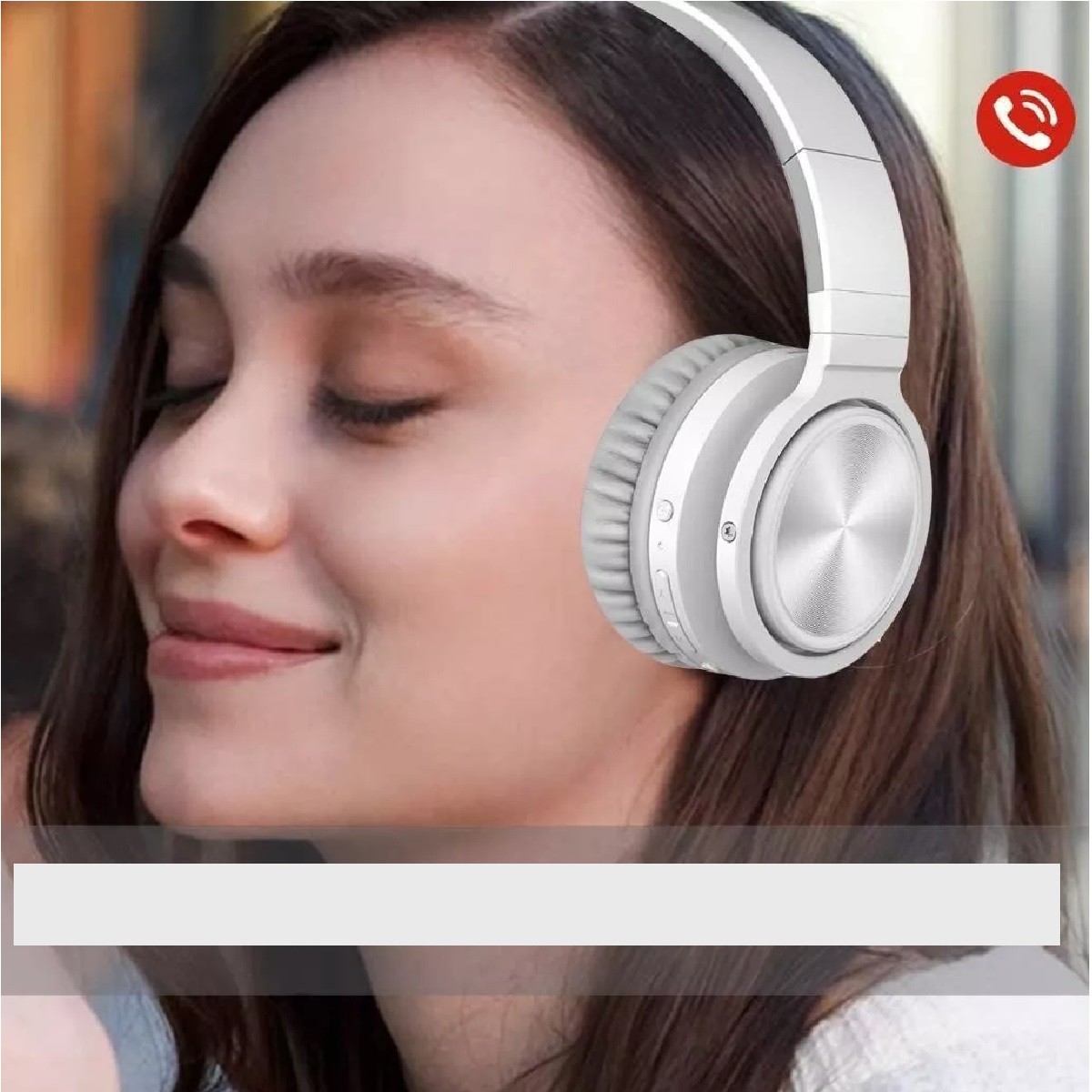 Audifonos Diadema Bluetooth Inal&aacute;mbricos Dura 8 Horas Blanco/Gris. image number null