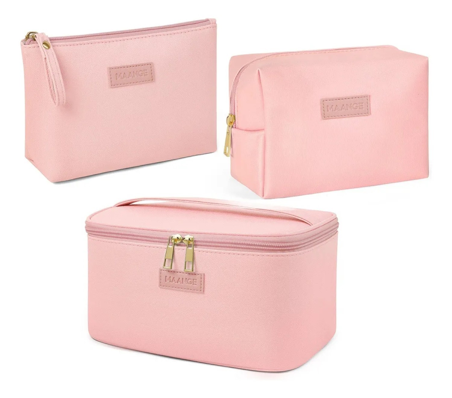 3pcs Cosmetiquera Neceser Estuches De Maquillaje Bolsa Viaje Rosa image number null