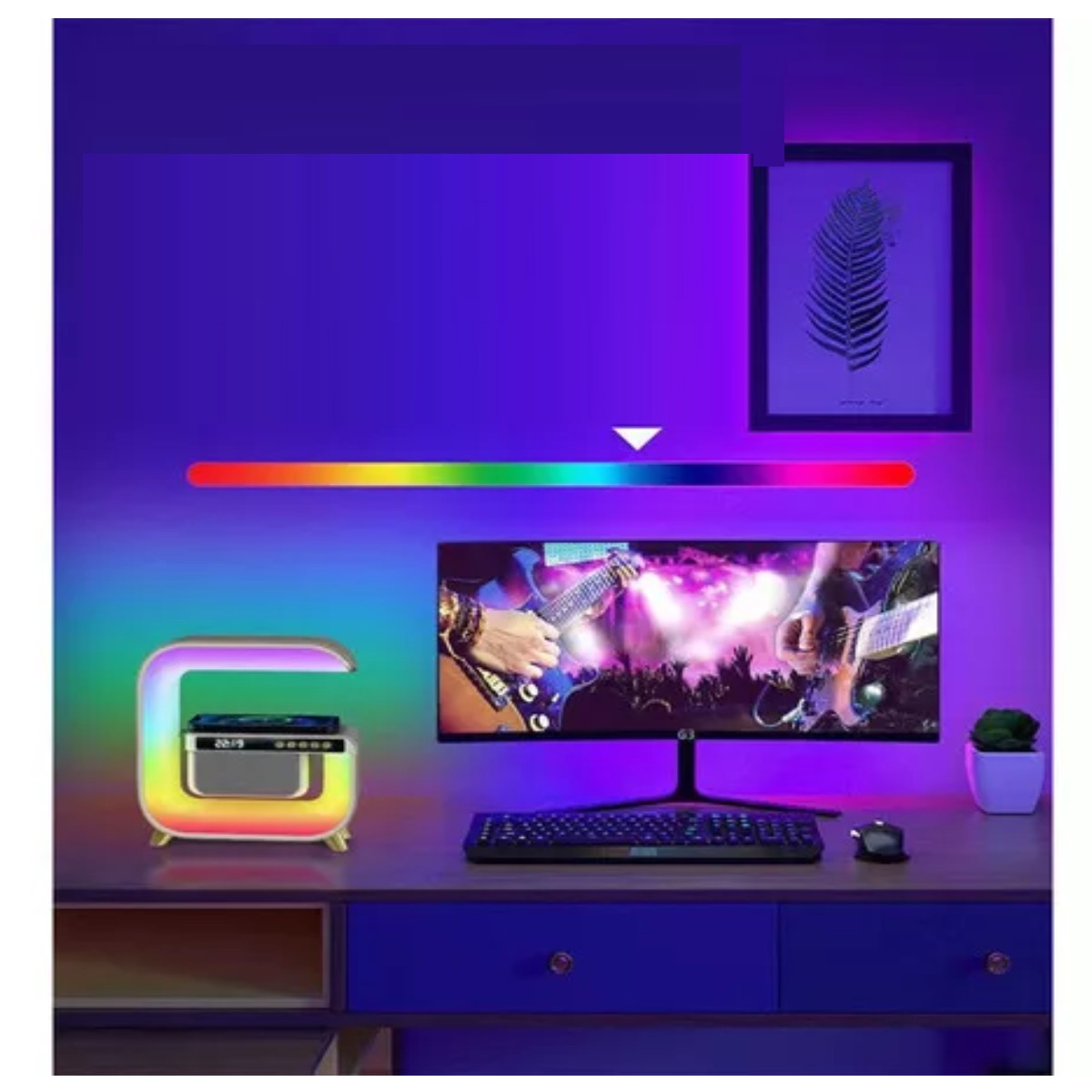Altavoz De Subwoofer Rainbow G3 Altavoz De Luz Led Colorido Color Blanco. image number null