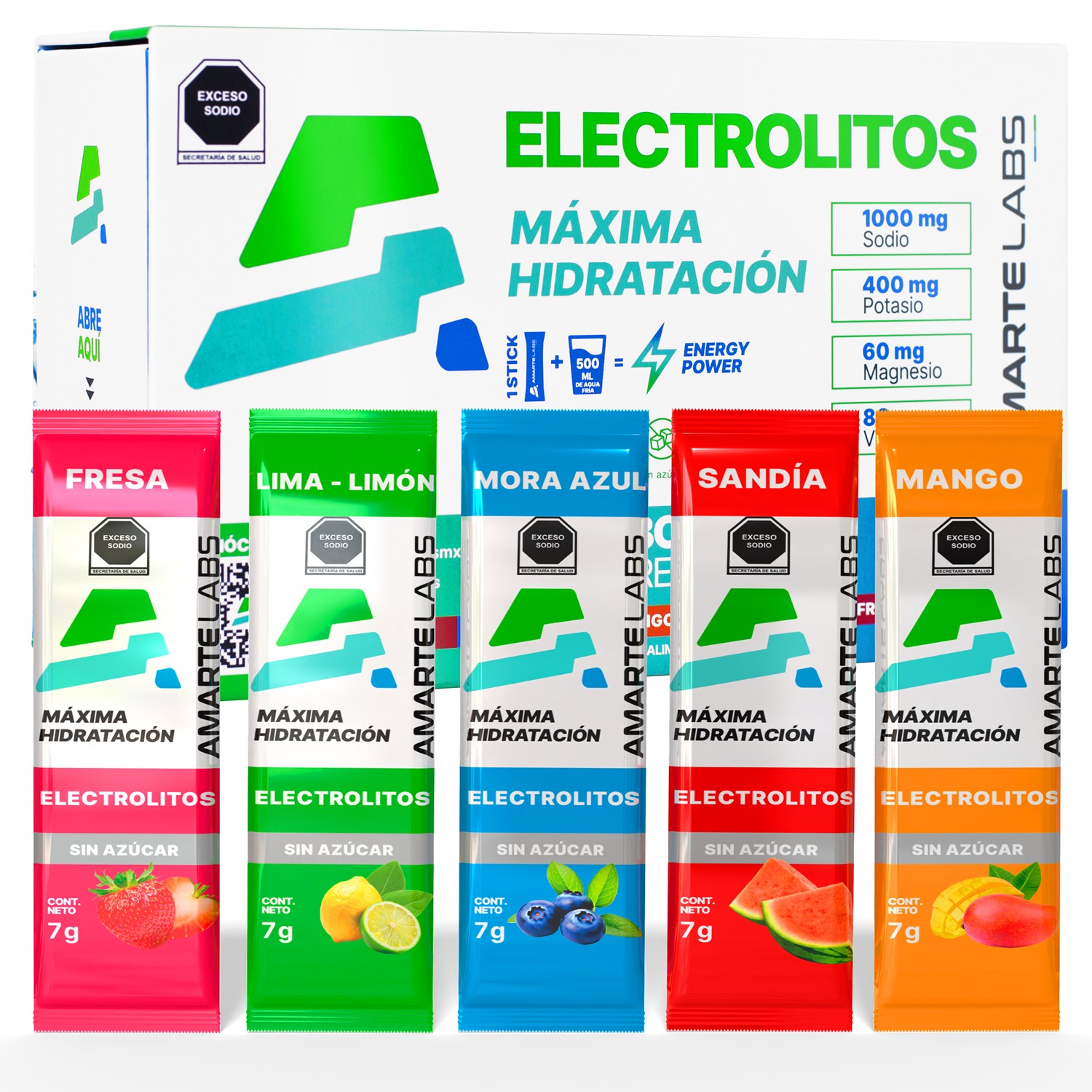 Amarte Labs Electrolitos En Polvo Hidrataci&oacute;n R&aacute;pida 1000 Mg image number null