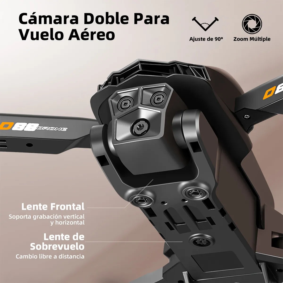 Drone Mini Ourlife D88 Negro Hover Autom&aacute;tico Con 2 Bater&iacute;as image number null